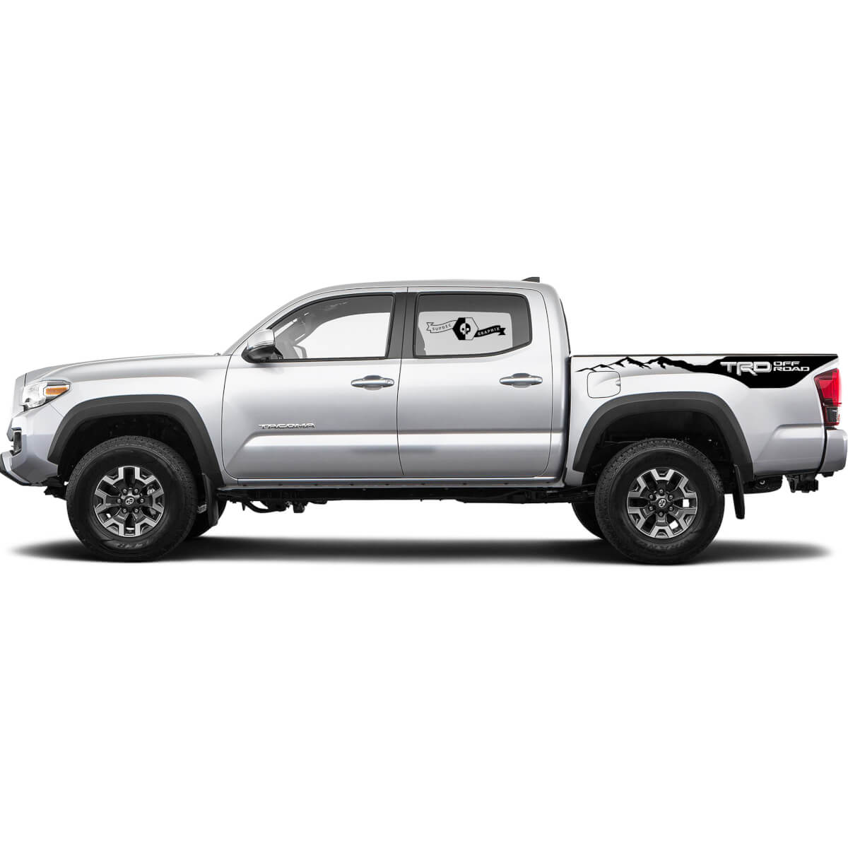 2x Tacoma Toyota TRD OFF OFF SHIRT ROAD THRIST CAMINOS DE CAMA DE VINILLA DE VINYL MONTAÑA