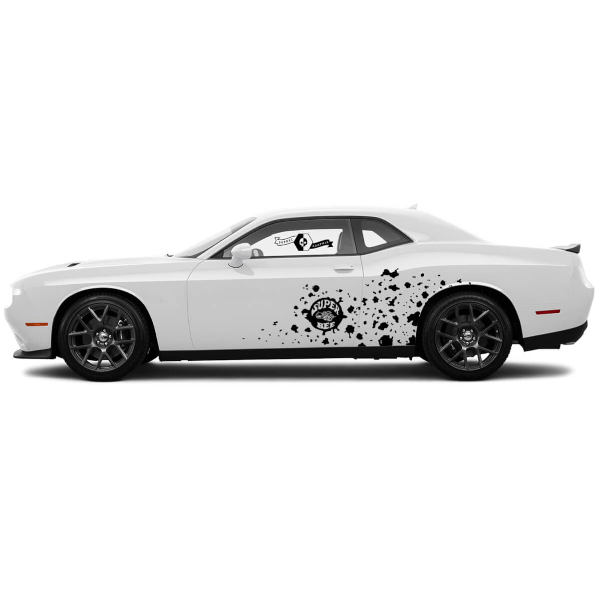 Pareja Dodge Challenger SRT SCAT PACK PUERTE PUERTAS LADOS LOTALES Vinilo Gráficos Super Bee Día de otoño