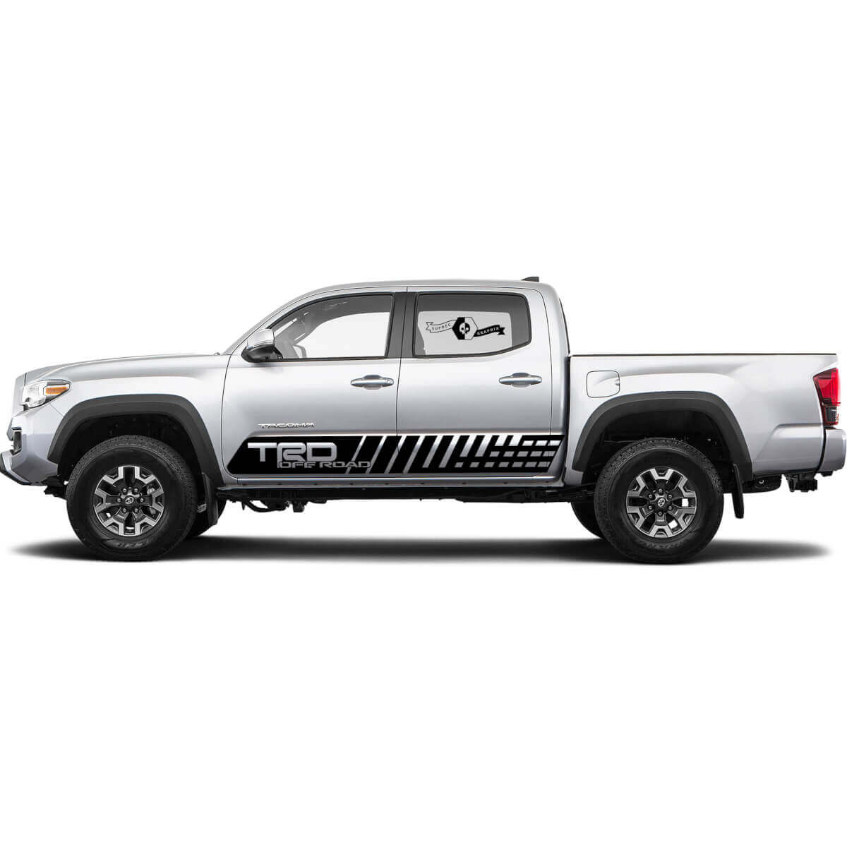 2X Calcomanías de vinilo laterales (X-P) para Toyota Tacoma 2021 Kit de pegatinas gráficas Rally Off Road
