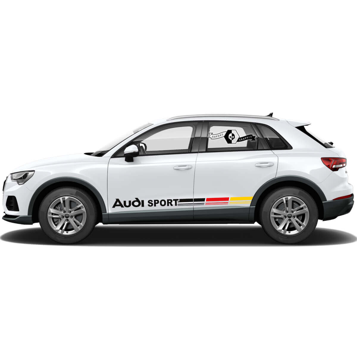 Pegatina de vinilo de la bandera de Alemania para la puerta lateral del Audi Q3.
