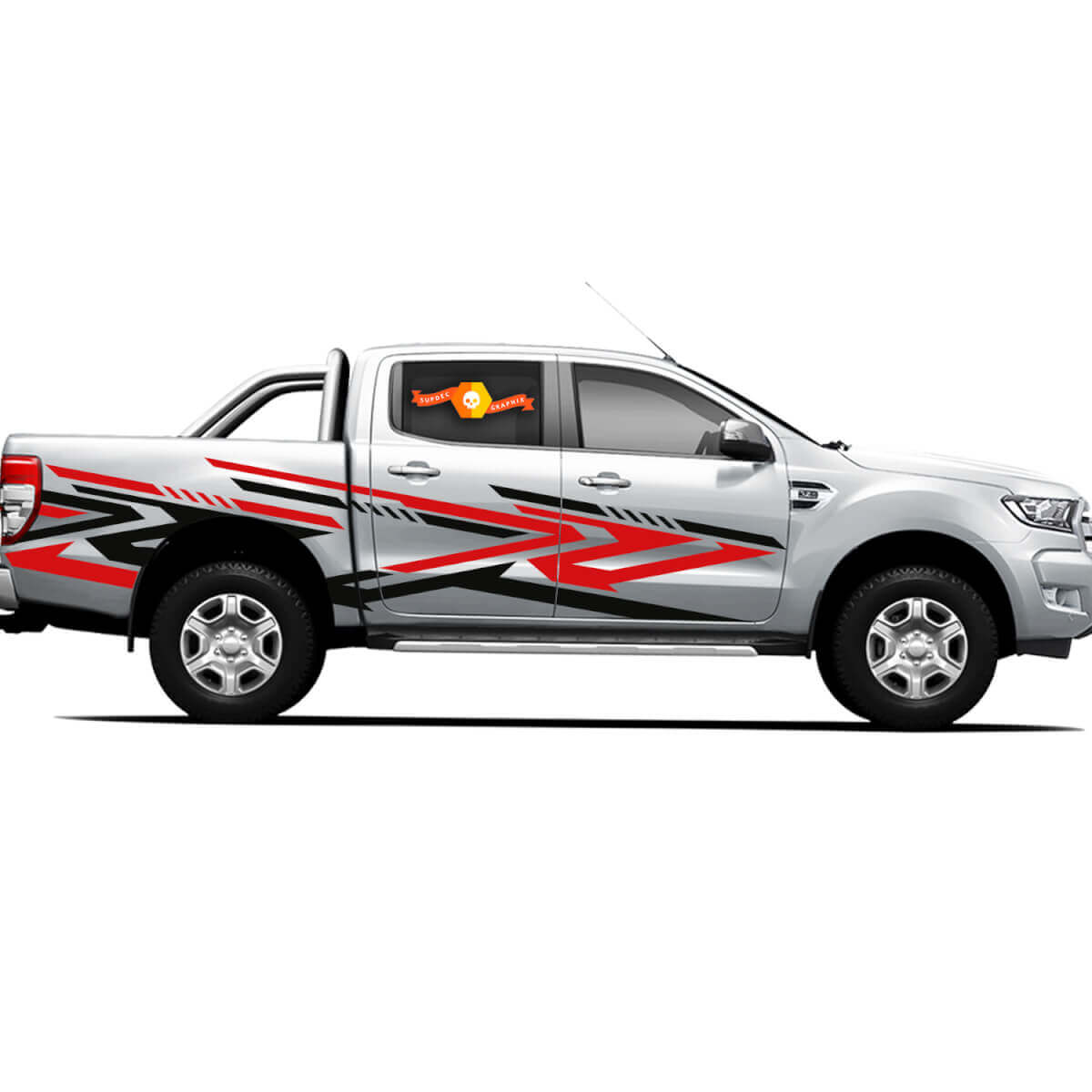 Pegatinas de vinilo de calcomanías en pareja 4X4 Tacoma Toyota TRD Off Road Estilo Robo para puertas laterales de camioneta
