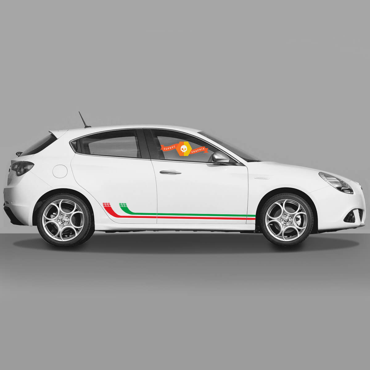 2x Alfa Romeo Giulietta Pegatinas Calcomanías Vinilo panel basculante rayas dobles simple 2022
