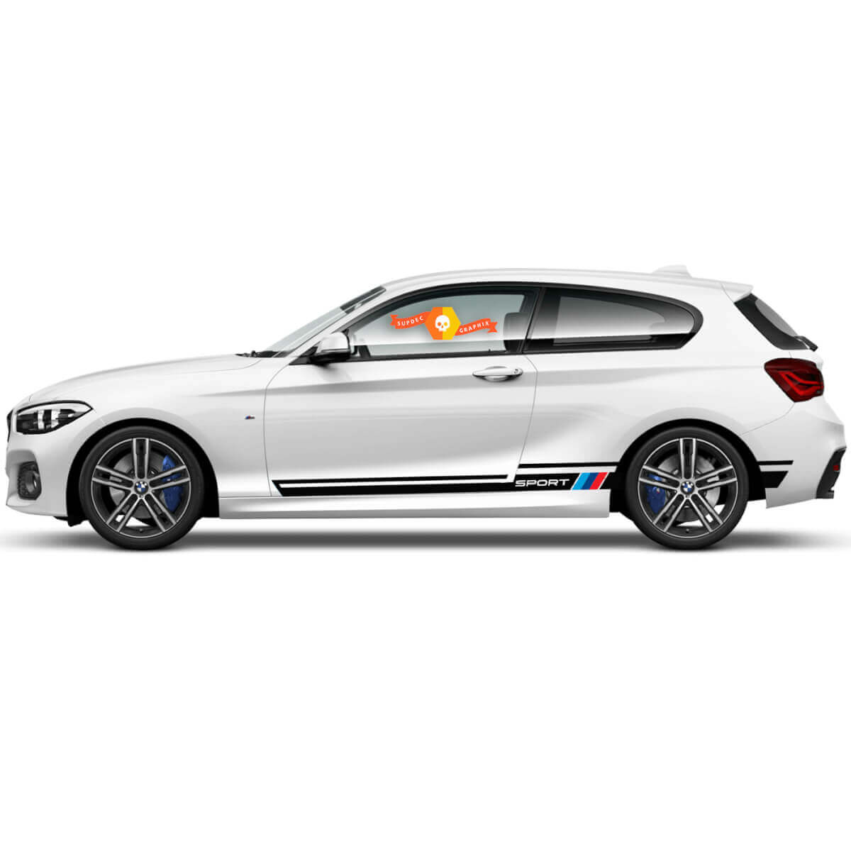 2x Calcomanías de vinilo Pegatinas gráficas lateral bmw 1 series 2015 estilo Racing panel lateral
