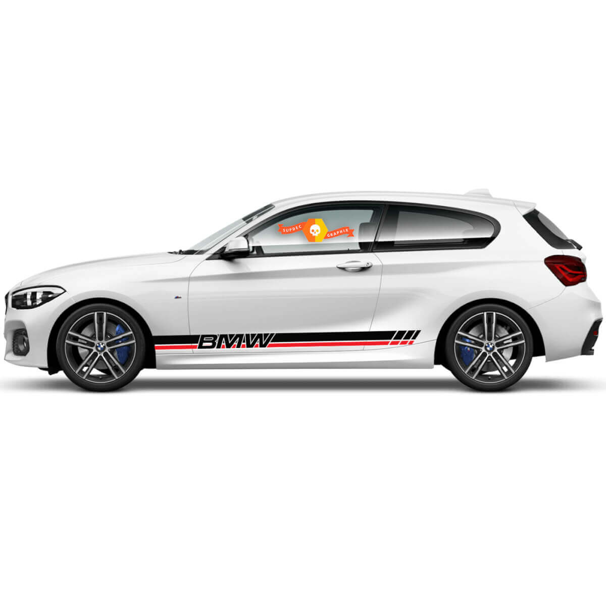 2x Calcomanías de vinilo Pegatinas gráficas lateral bmw 1 series 2015 panel lateral estilo de carreras BMW
