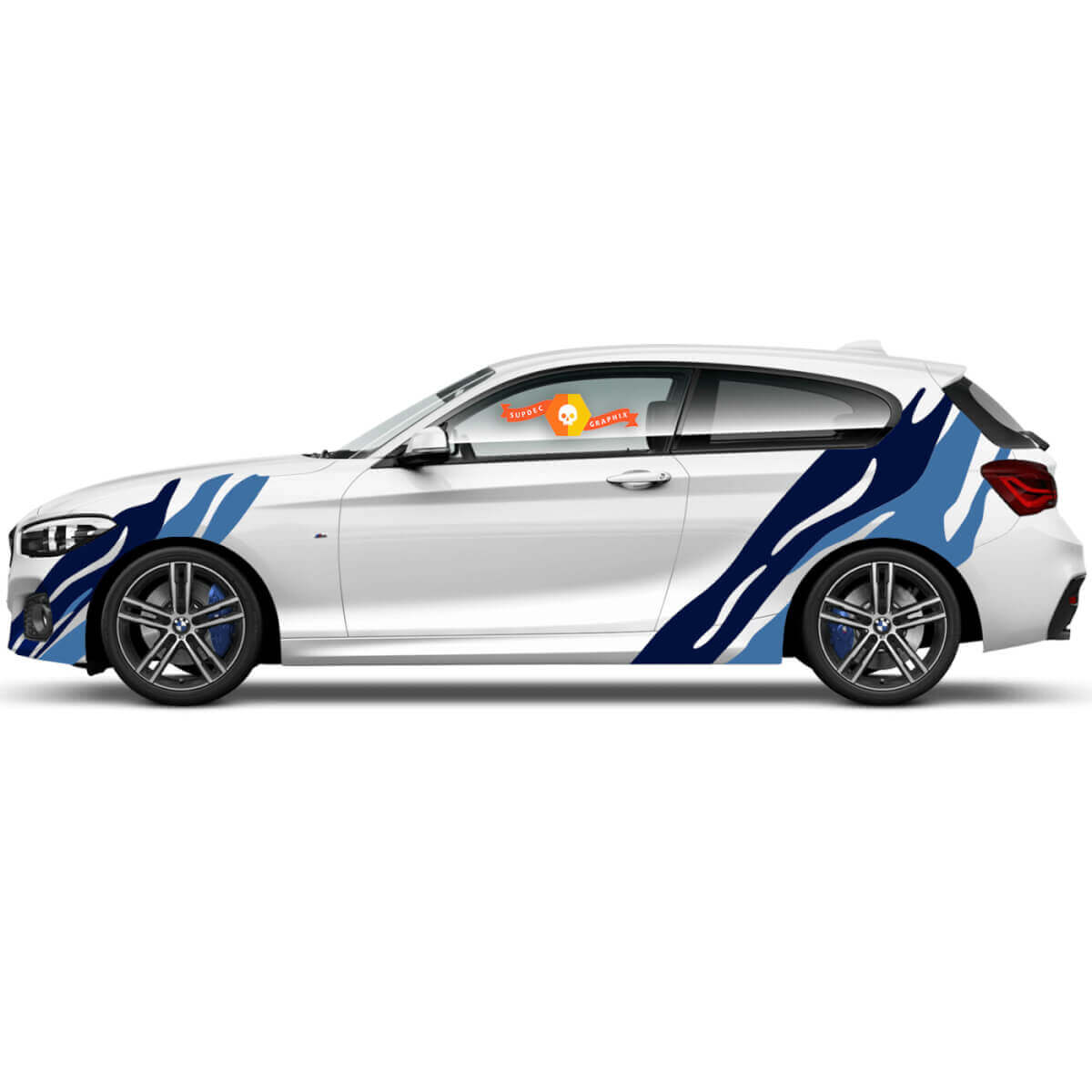 2 x Calcomanías de vinilo Pegatinas gráficas lado bmw 1 series 2015 estilo marítimo
