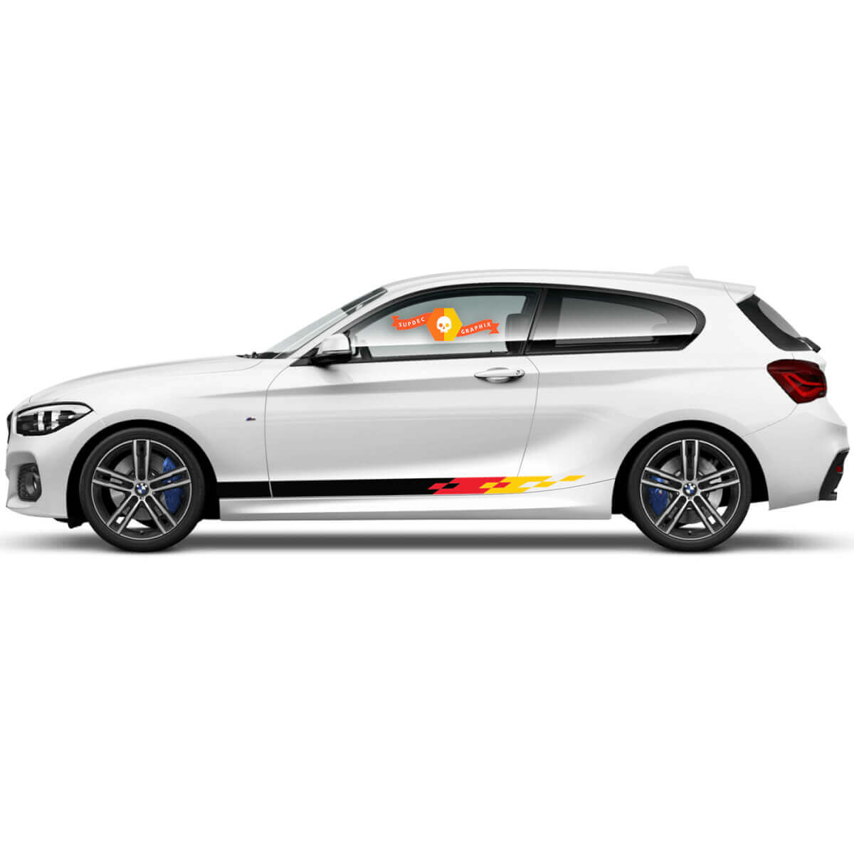 2 x Calcomanías de vinilo Pegatinas gráficas lateral bmw 1 series 2015 panel lateral bandera de Alemania
