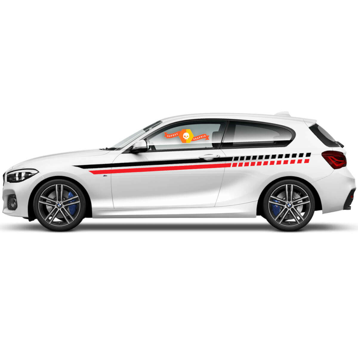 2x Calcomanías de vinilo Pegatinas gráficas lado bmw 1 series 2015 dibujo de puerta 2022
