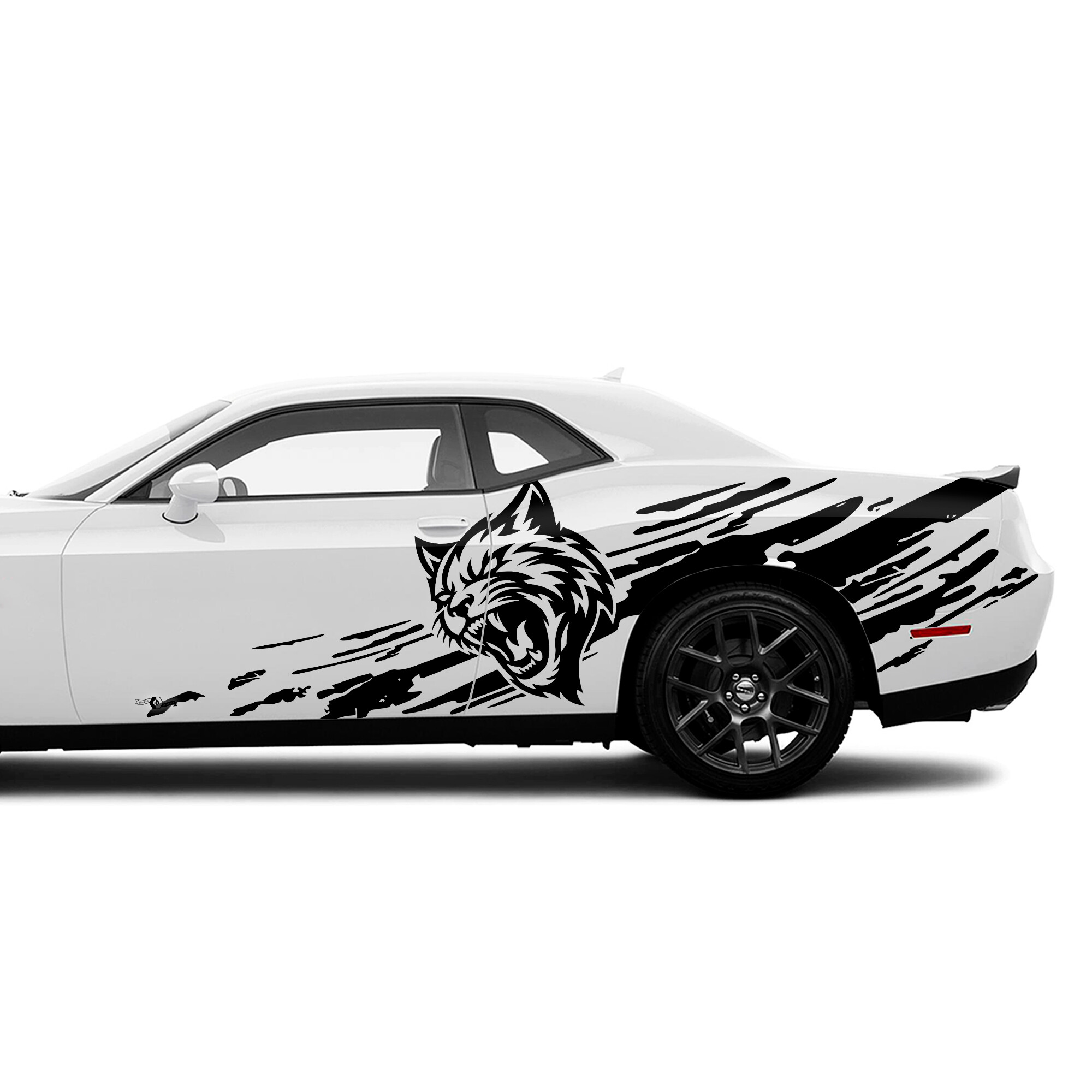 Adhesivo Vinilo Lateral Salpicaduras de Barro con Logo Wildcat para Dodge Challenger