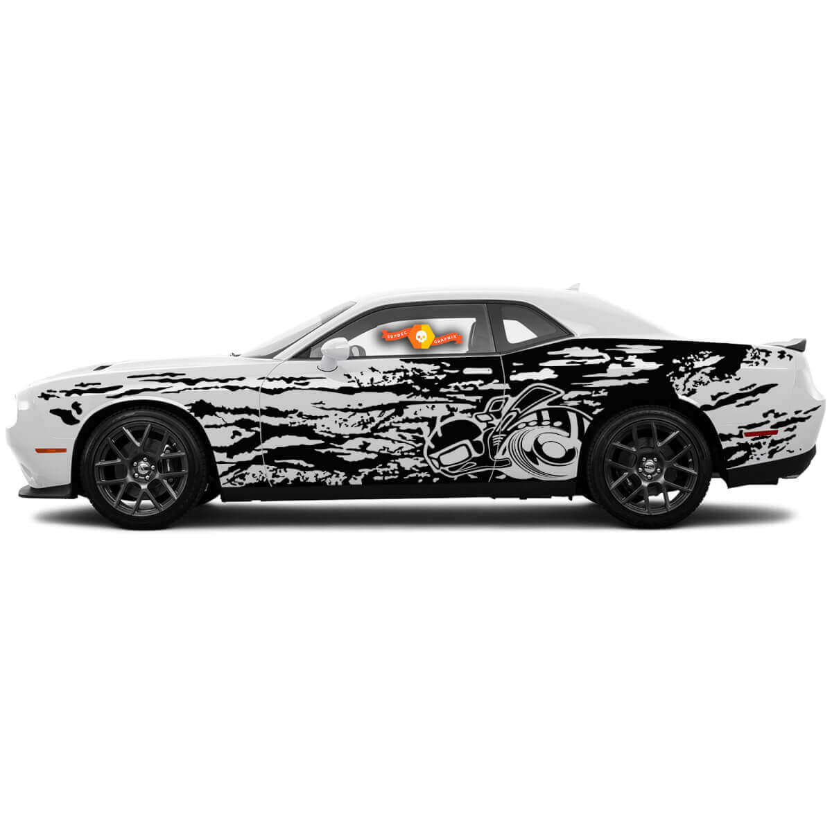 Par de vinilos laterales estilo grunge Super Bee para Dodge Challenger Charger