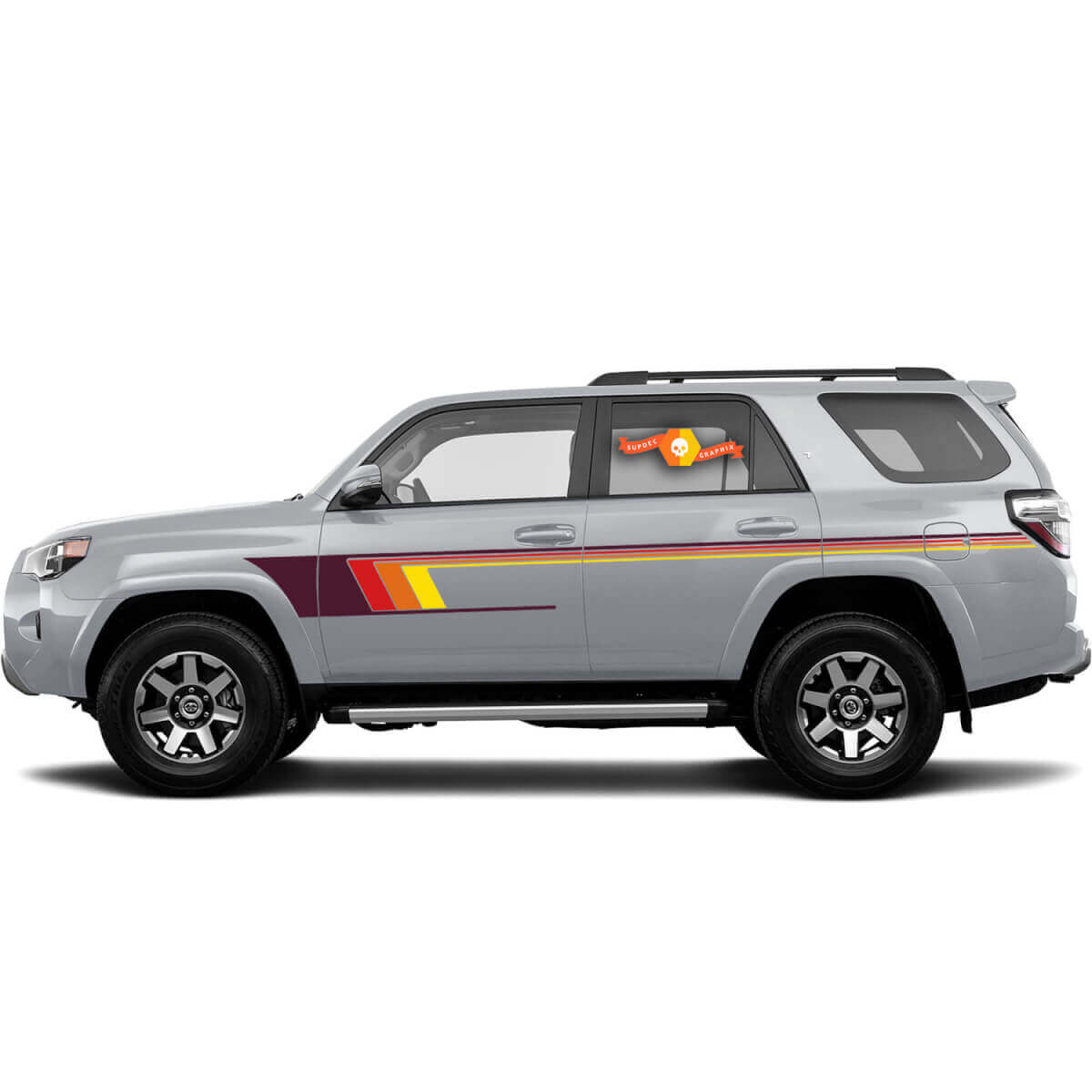 Pegatina adhesiva de vinilo lateral con rayas de estilo vintage para Toyota 4Runner