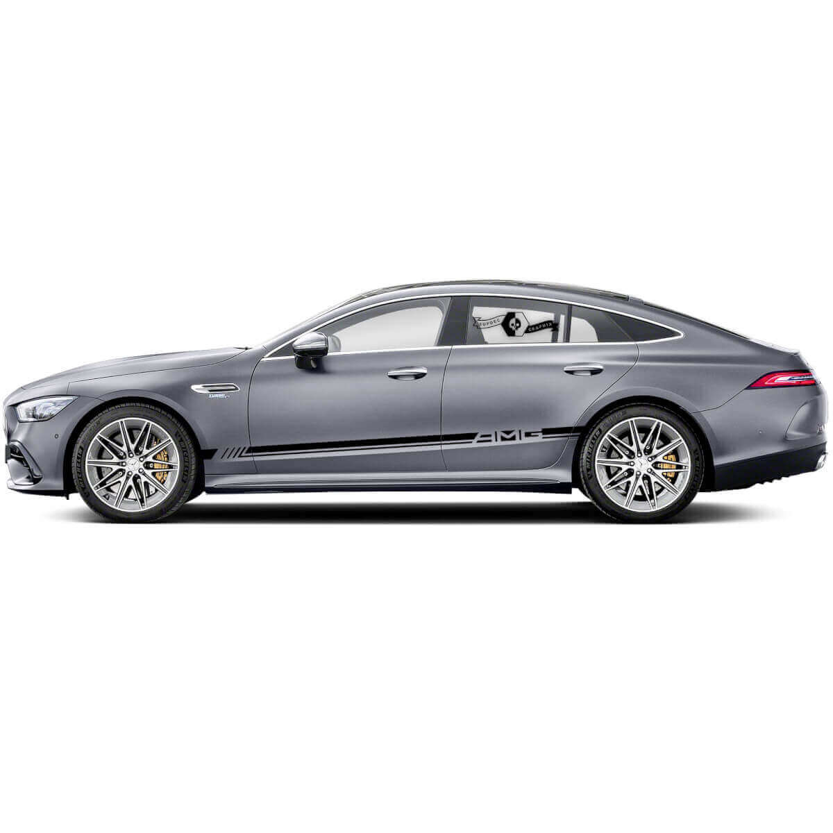 Juego de Pegatinas Vinilo Franjas Laterales Estilo AMG para Mercedes-Benz AMG GT 4 Puertas