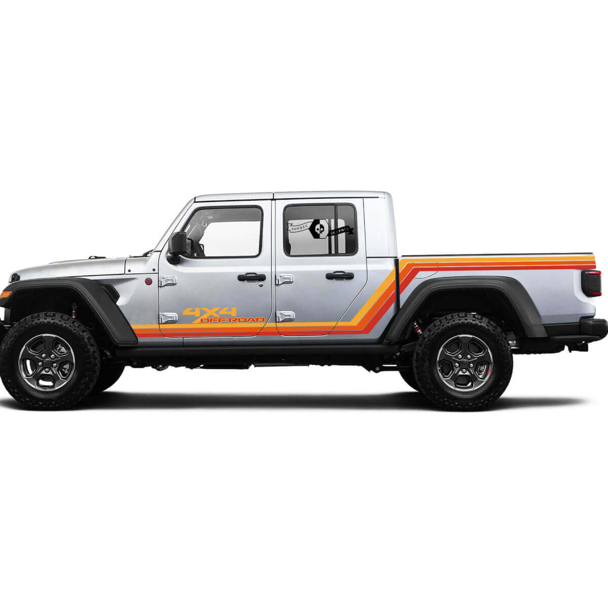 Kits gráficos - Kit de franjas de carreras retro vintage Rubicon 4x4 todoterreno deportivo de vinilo para Jeep Gladiator
