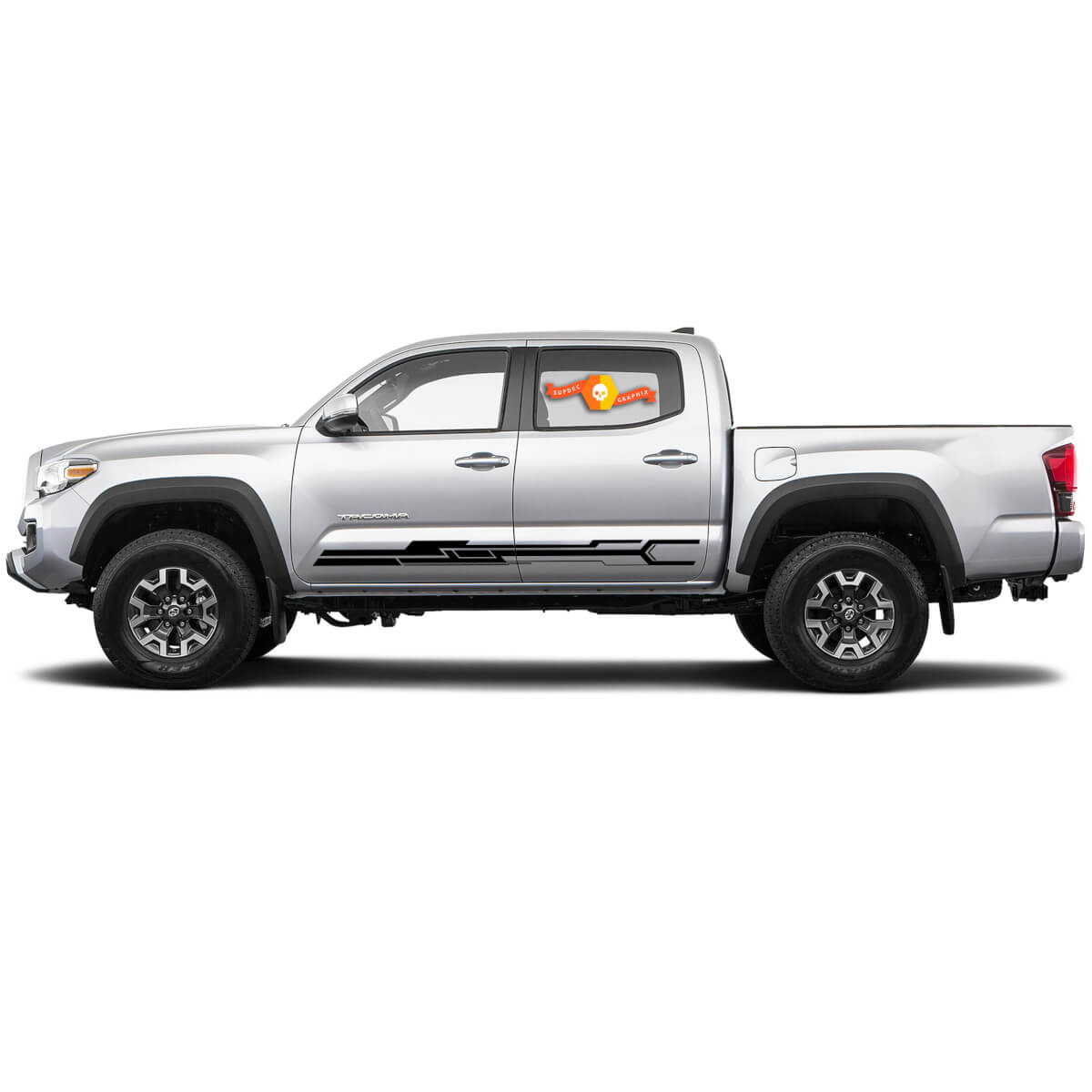 Calcomanía lateral vinilo con rayas estilo Techno para Toyota Tacoma 2015-2021
