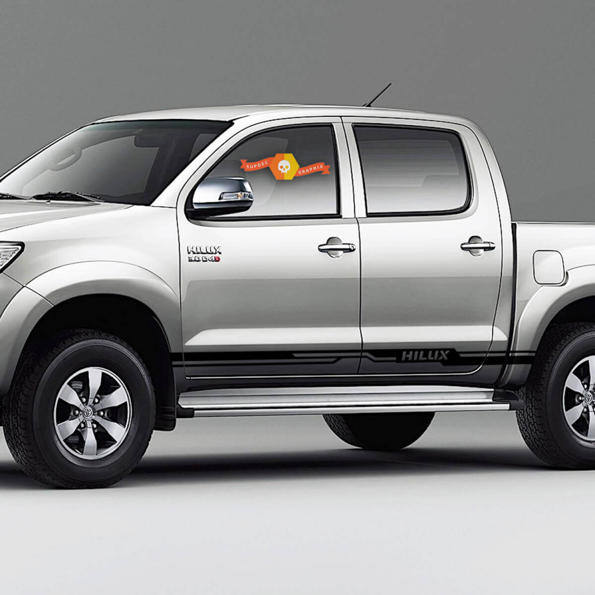 Par de calcomanías de vinilo para panel lateral de Toyota Hilux. Gráficos de calcomanías de rally.
