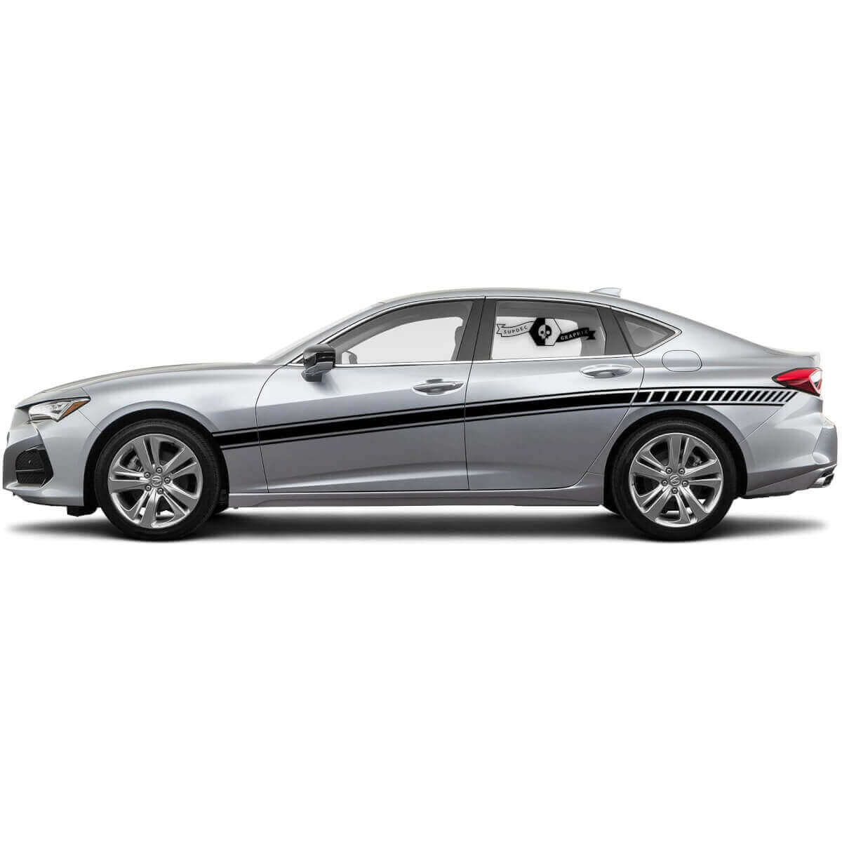 Calcomanía de vinilo lateral con franjas de competición para Acura TLX 2021