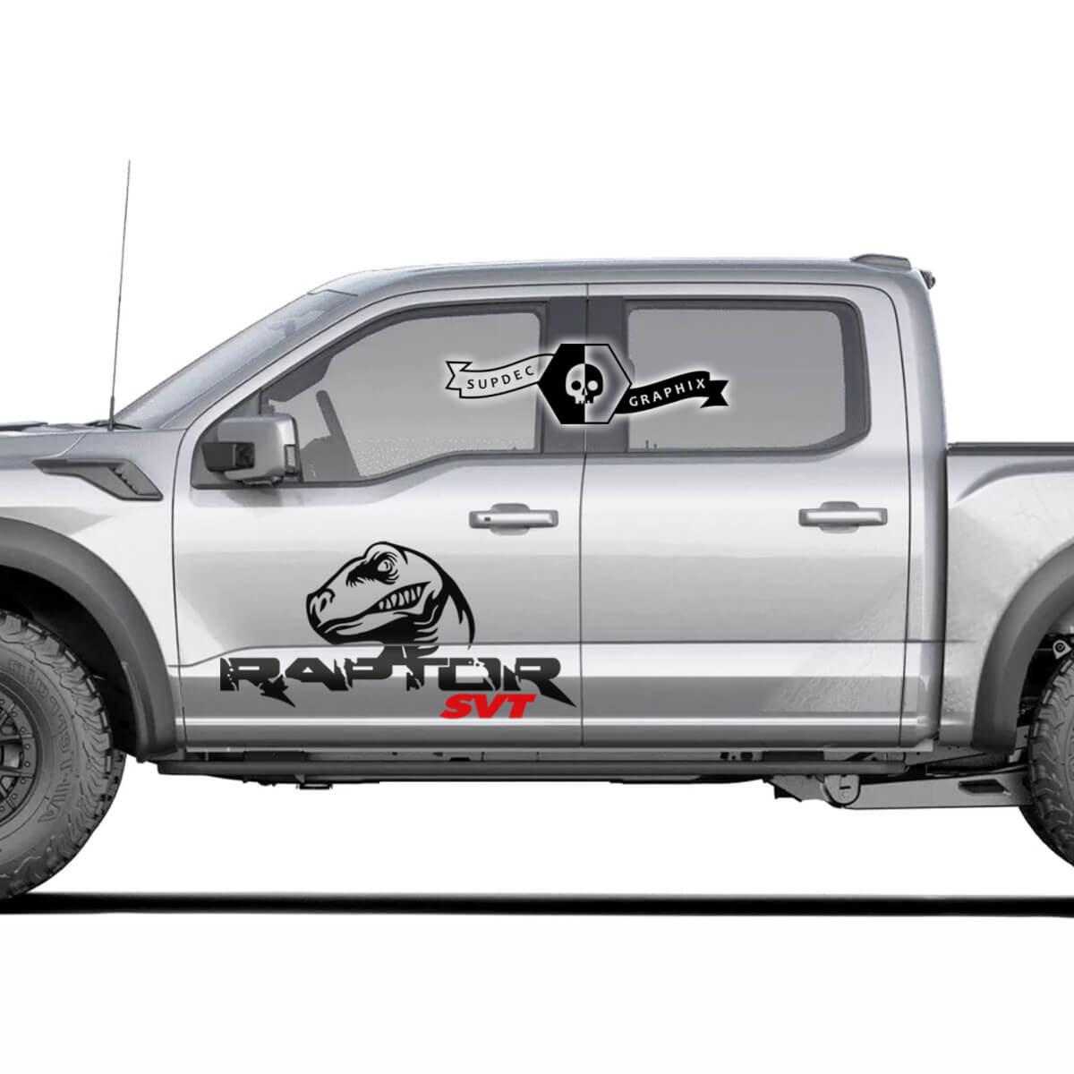 Dos colores Ford F-150 Raptor SVT LOGO 2022 Palabras de calcomanías laterales de salpicaduras laterales de la puerta lateral