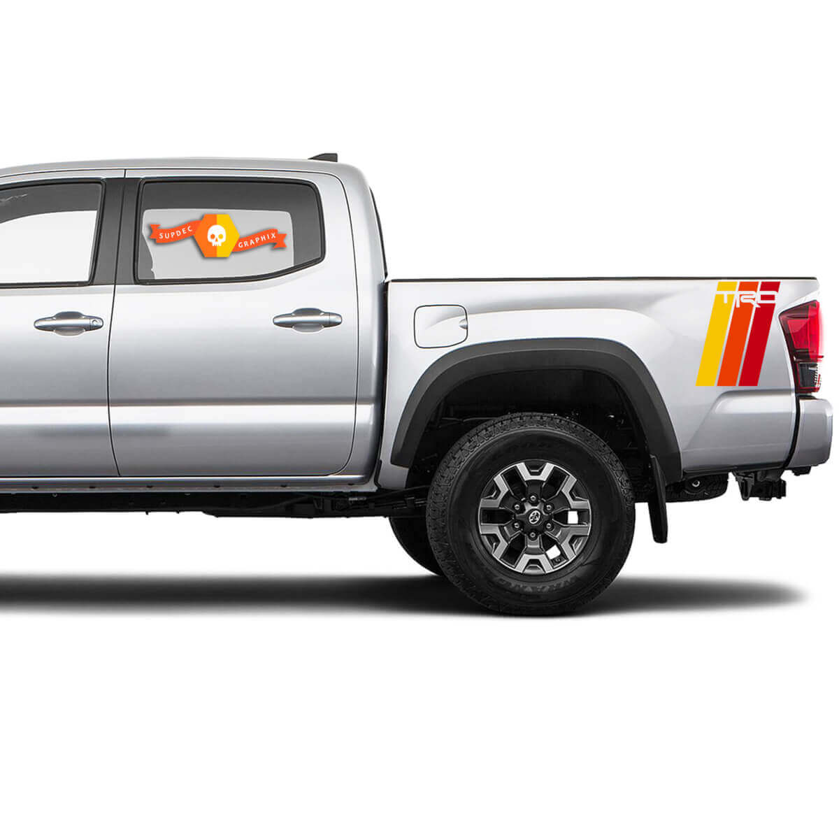 Par de calcomanías de vinilo tipo franjas laterales retro TRD para Toyota Tacoma