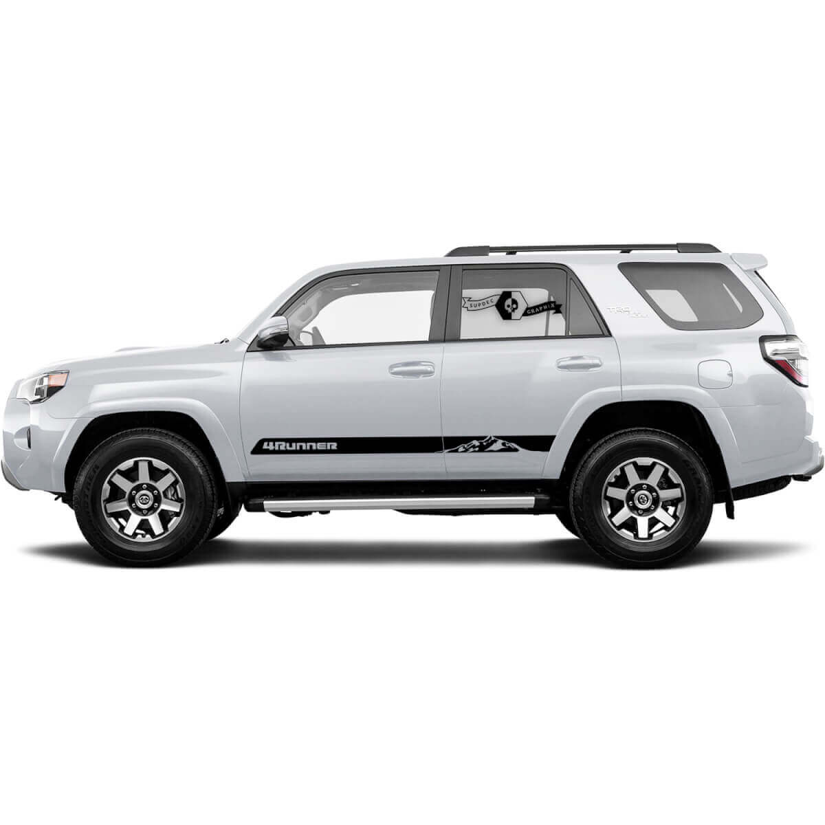 Par de montañas Calcomanías de vinilo de montaña para puertas laterales de 4Runner para Toyota 4Runner TRD
