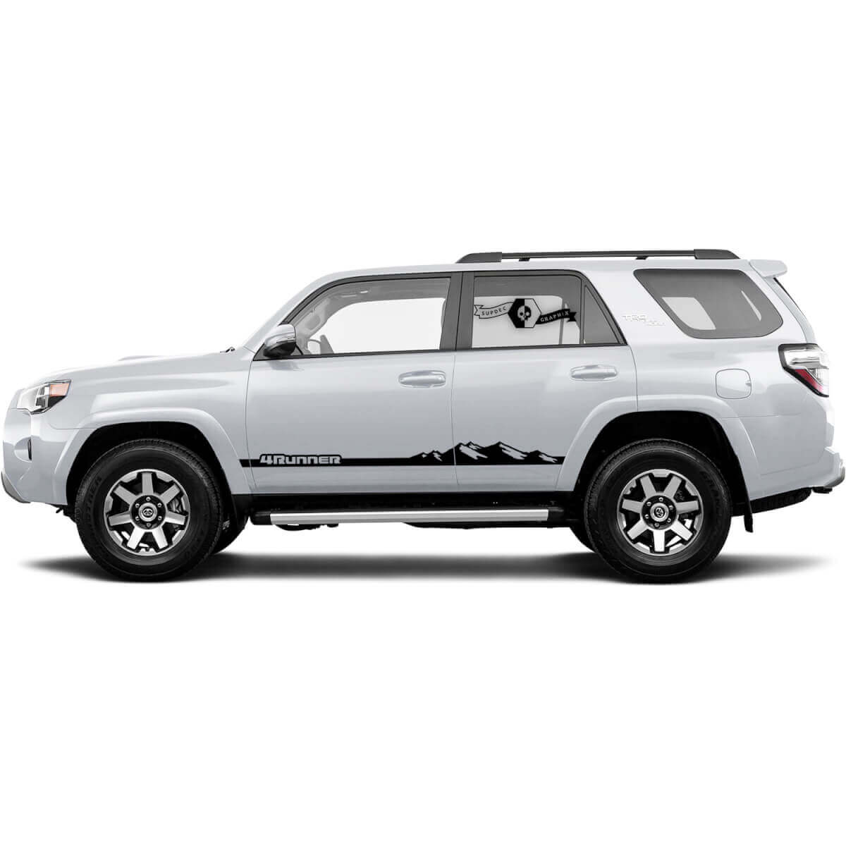 2x Calcomanías de vinilo de montaña para las puertas laterales de 4Runner Mountain para Toyota 4Runner TRD
