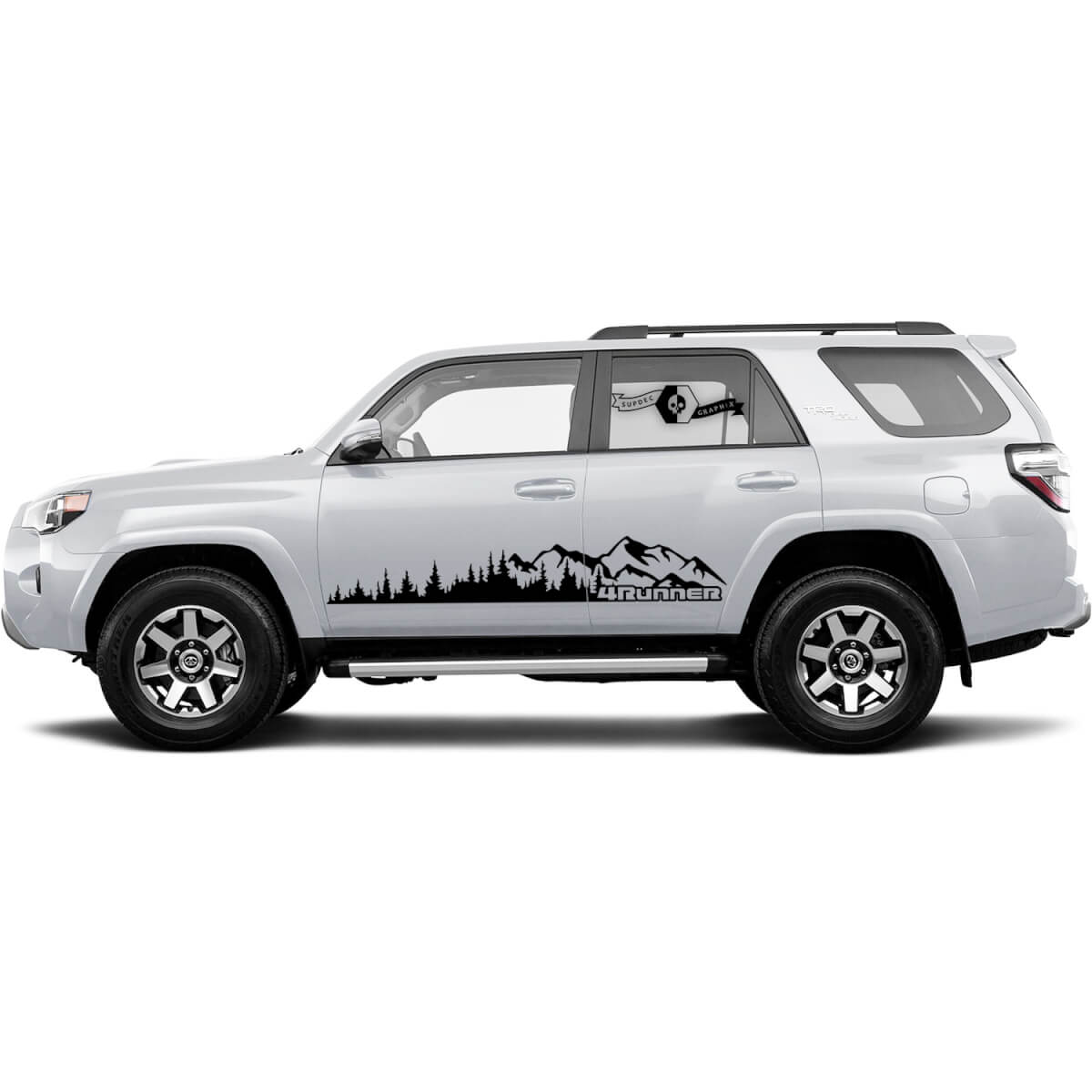 2x 4Runner puertas laterales vinilo montañas bosque calcomanías rayas pegatinas para Toyota 4Runner TRD
