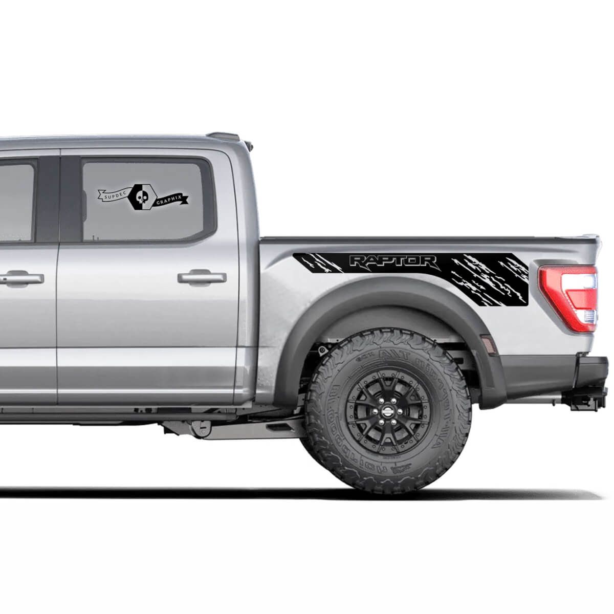 Nuevo par Ford F150 Raptor 2020-2022 Logotipo desgastado LOGO CAMA GRÁFICA PEQUETA