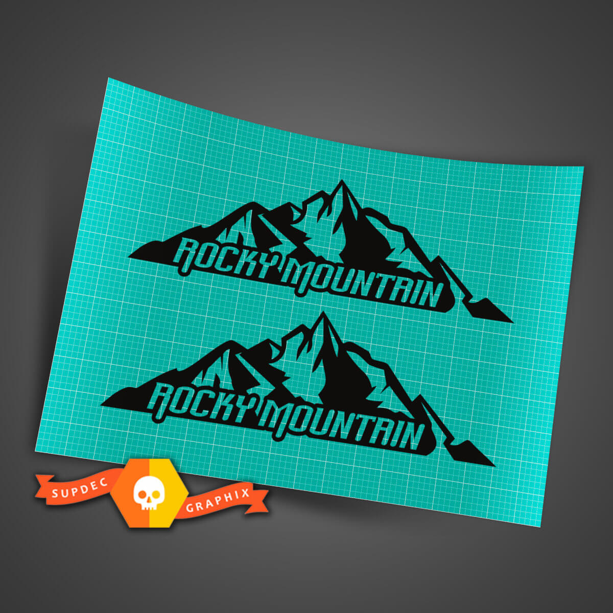 Juego de 2 adhesivos gráficos laterales Rubicon Rocky Mountain para Jeep Wrangler