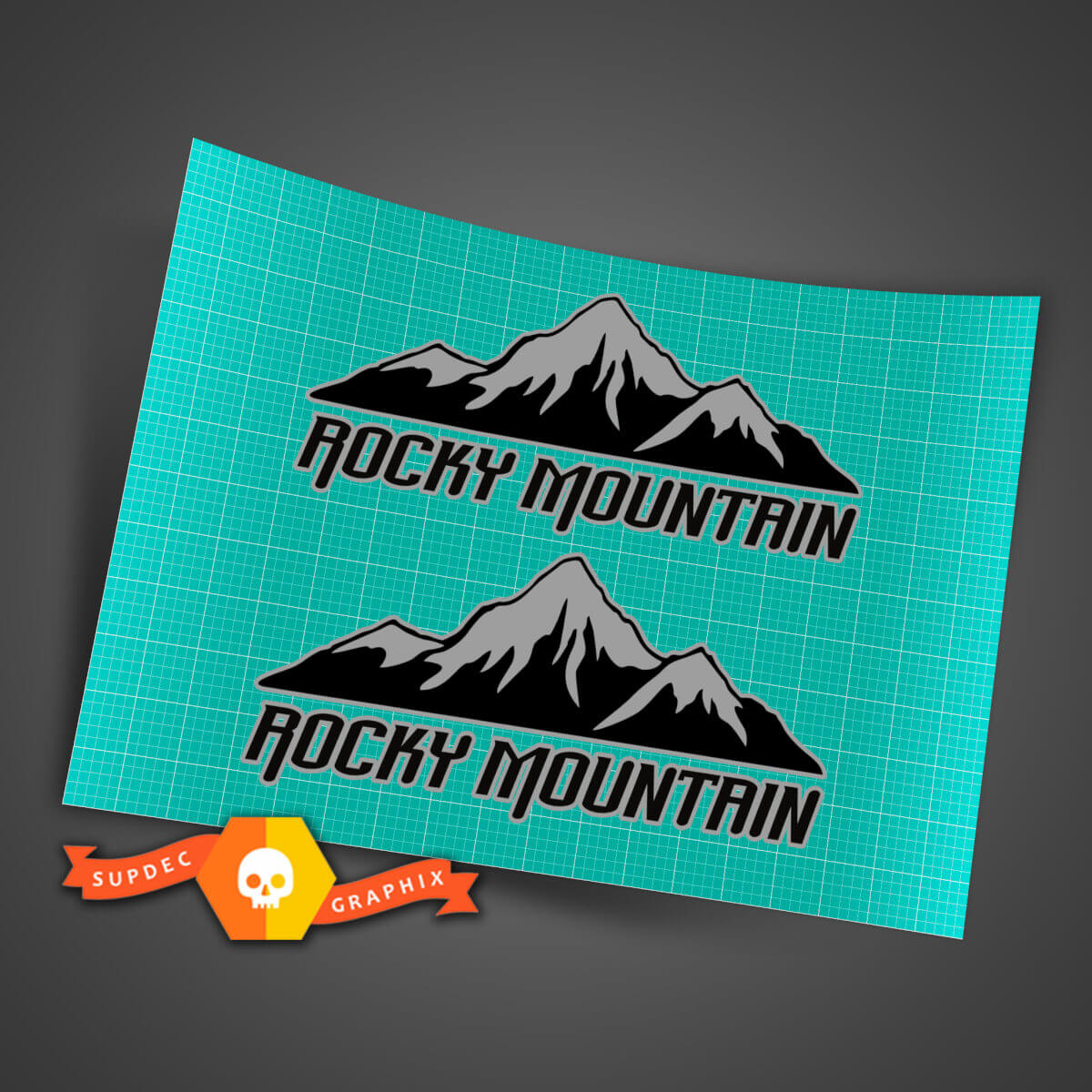 Par de colores 2 Jeep Rubicon Wrangler Rocky Mountain Side Wrangler Calcomanía Gráfica Sticker
