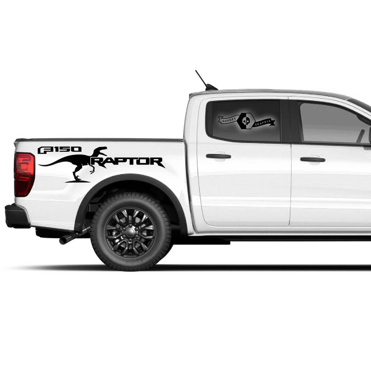 2 x moderno nuevo Ford F150 Raptor 2022 LOGO Side Bed Graphics Decal Sticker
