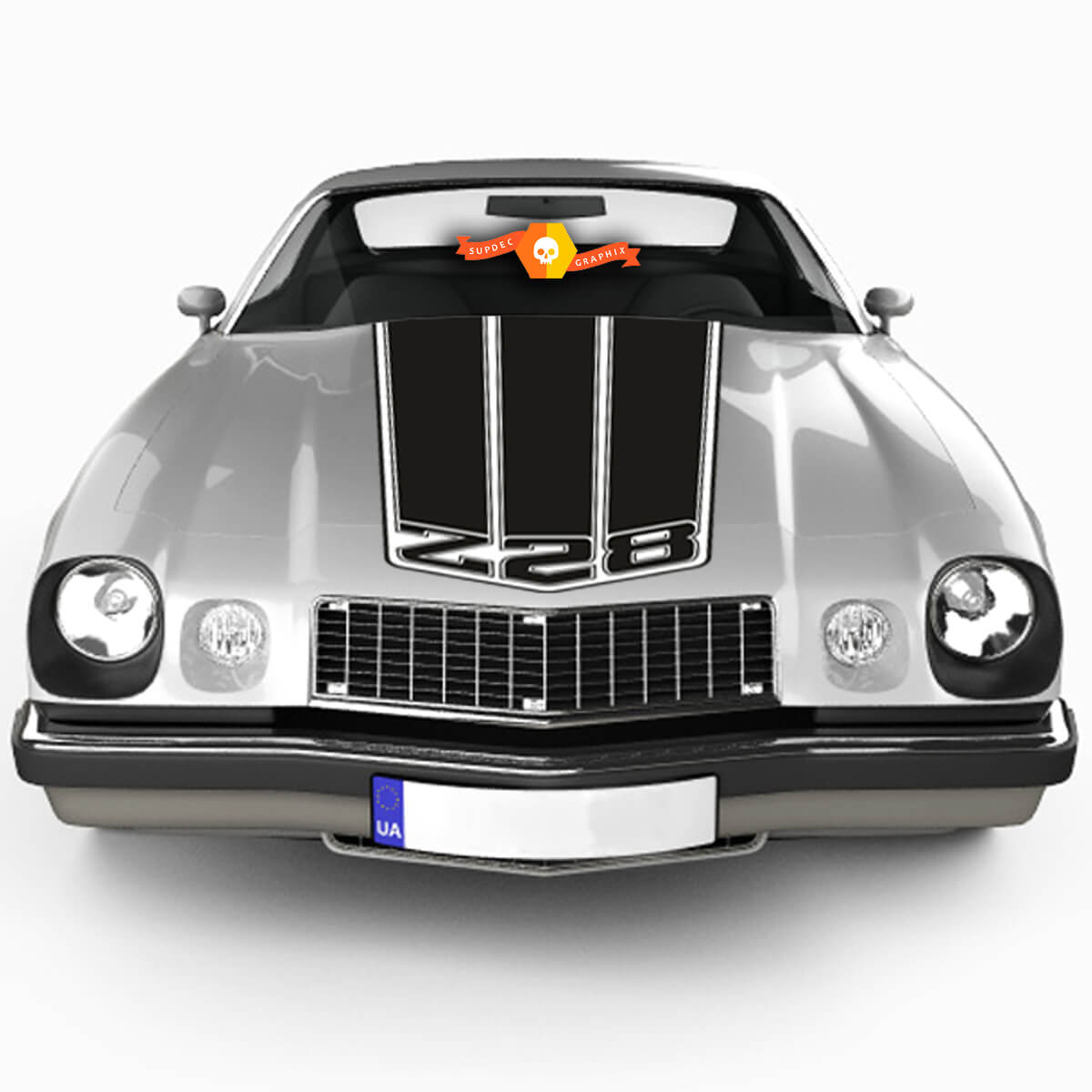 Camaro Z28 Rally Sport RS SS Super Sport Campón Trunk Decalas de vinilo Gráfico Kit de rayas de rayas Cowl Cowl 2 colores