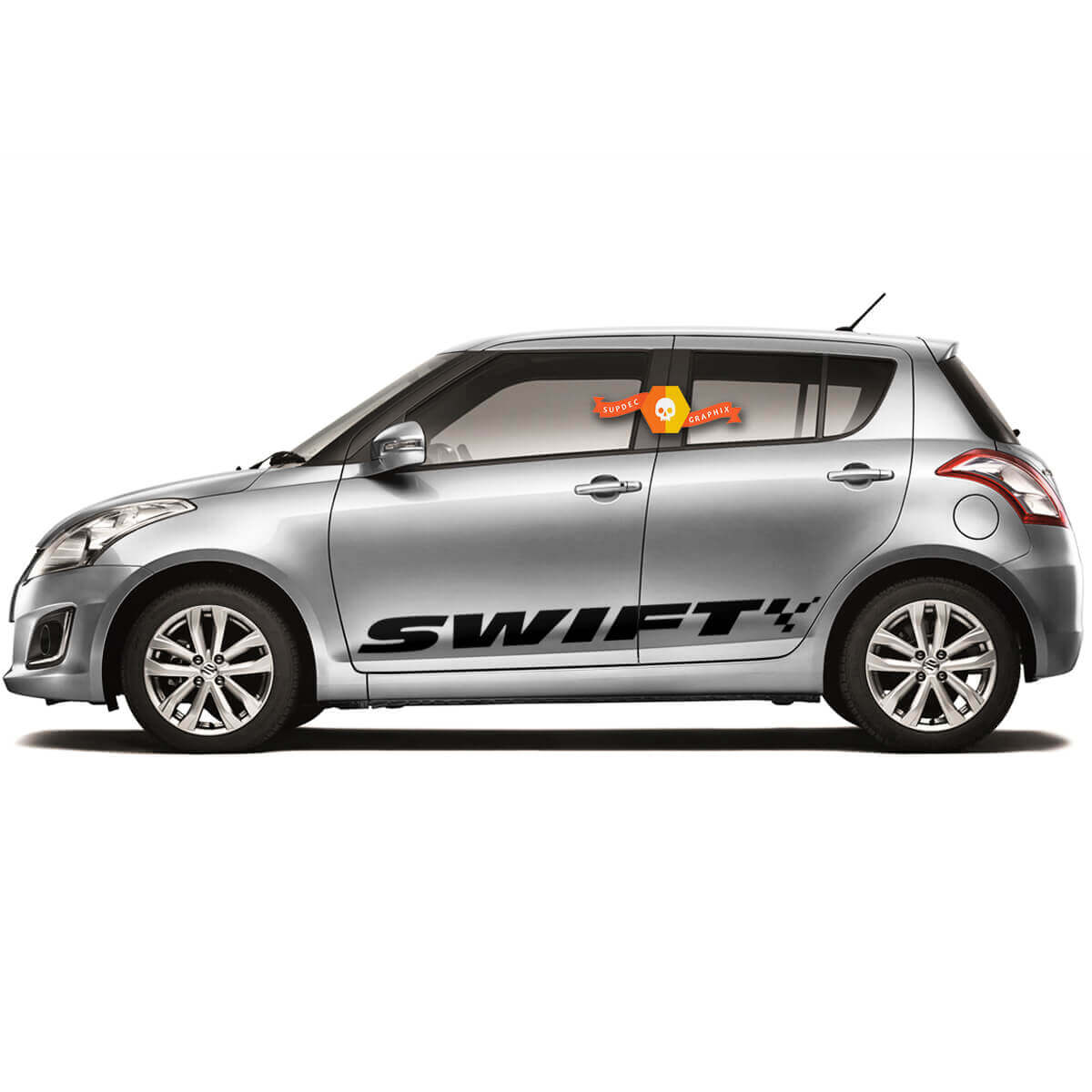2X Calcomanía adhesiva de emblema de gráficos de puertas laterales para SUZUKI Swift
