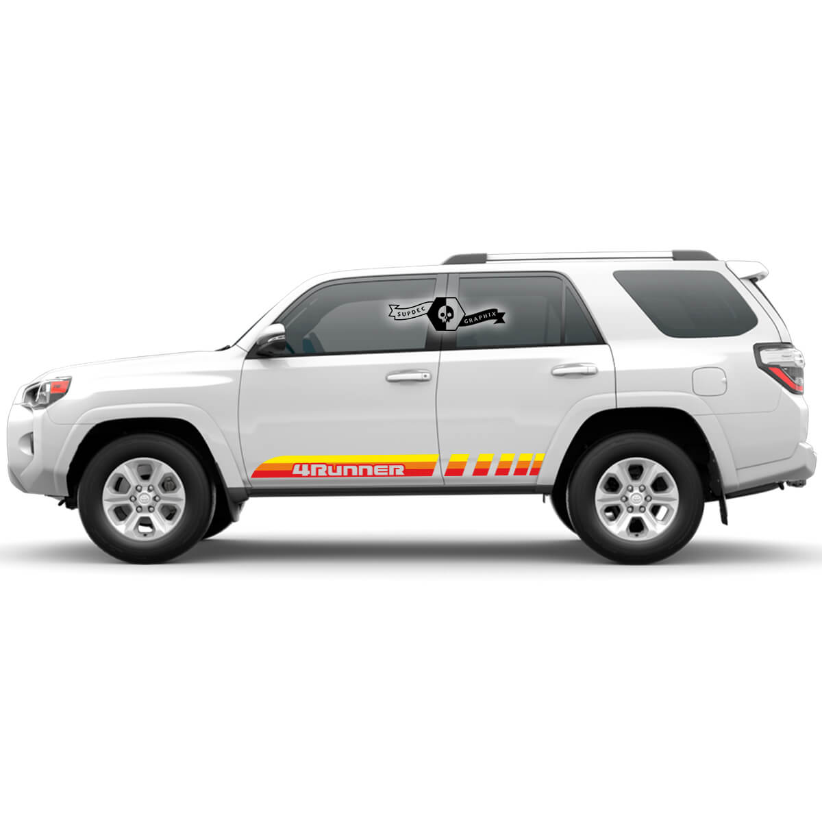 Par de tres colores Old School 4runner TRD Rocker Stripes Stripes Sideos de vinilo Pegatinas para Toyota 4Runner -Tres colores exteriores