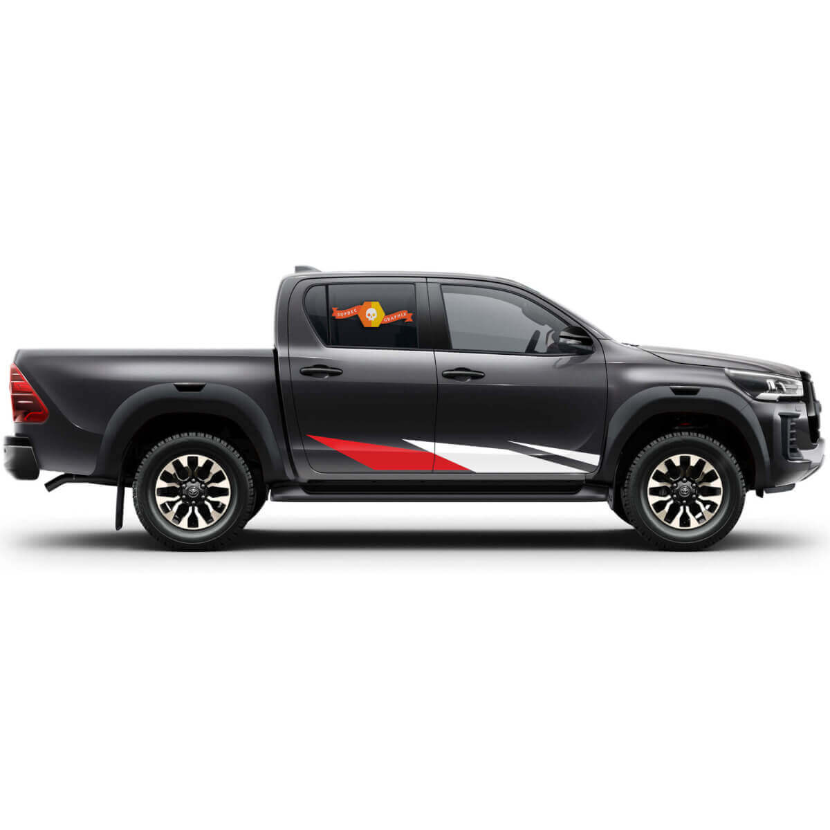 Par de Calcomanías de Vinilo para Paneles Laterales de Rayas de Puertas de Rally Toyota Hilux 2022
