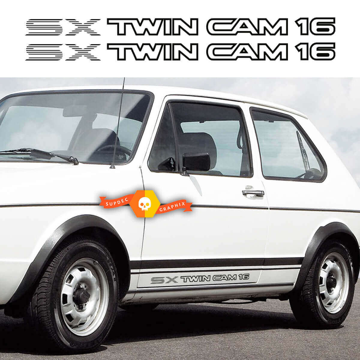 Juego de vinilos laterales SX Twin Cam 16 para Toyota Corolla AE93