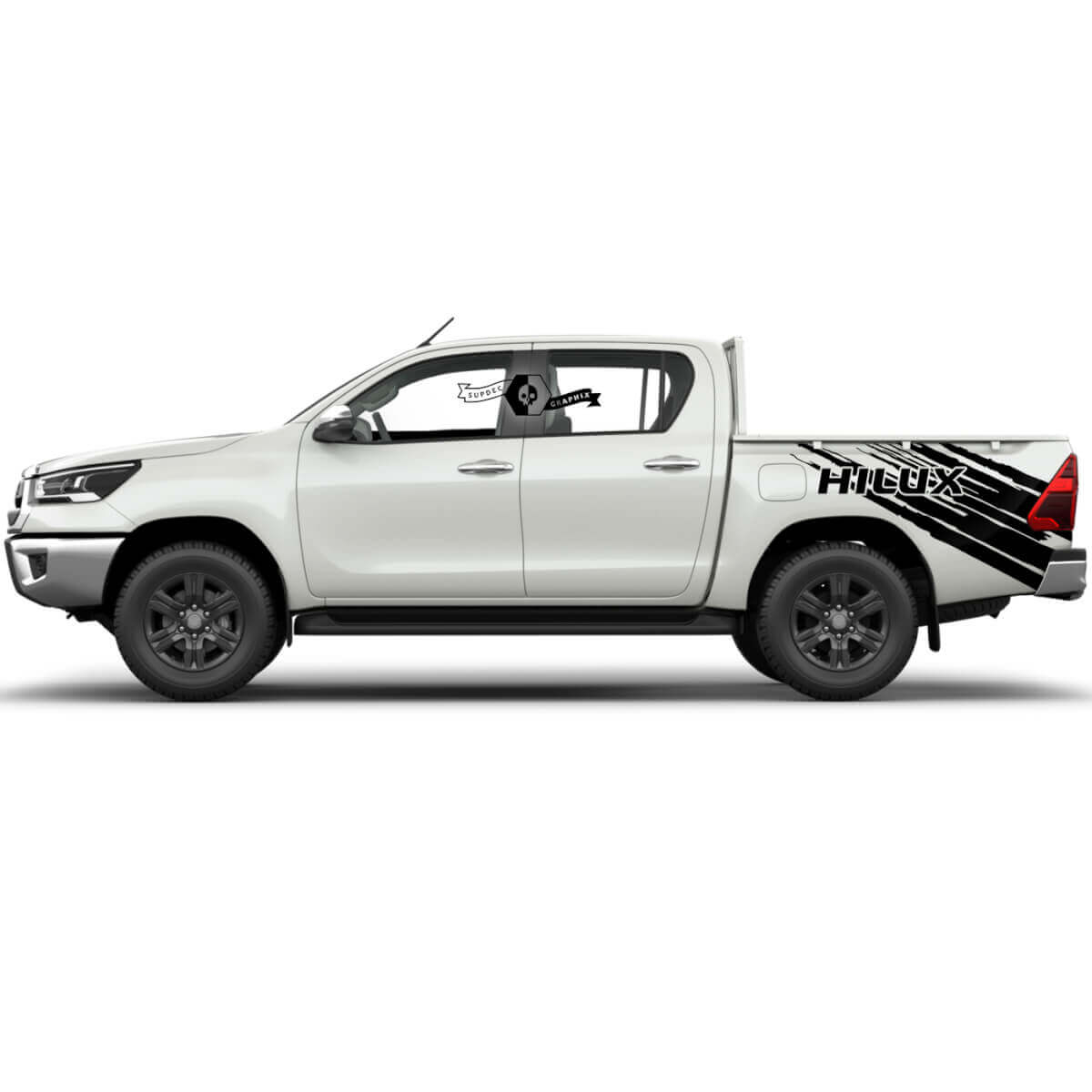 Pegatina de vinilo desgastado para la cama lateral de Toyota Hilux 2022 Rally

