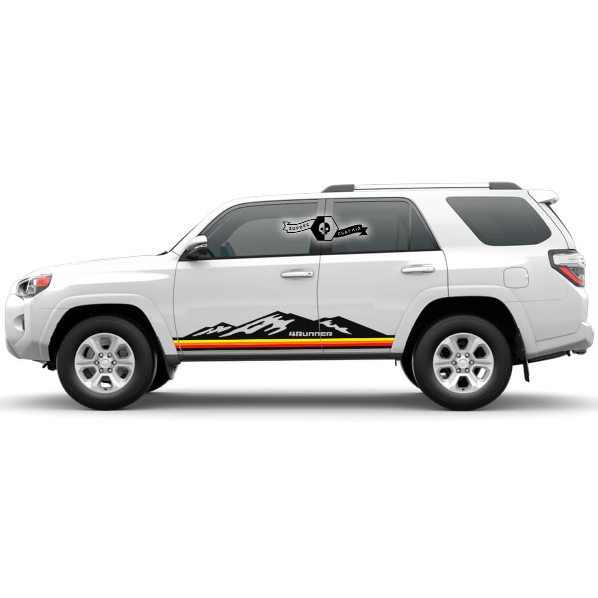 Montañas y Franjas Rectas Retro Adhesivo Vinilo Para Puerta Lateral para Toyota 4Runner