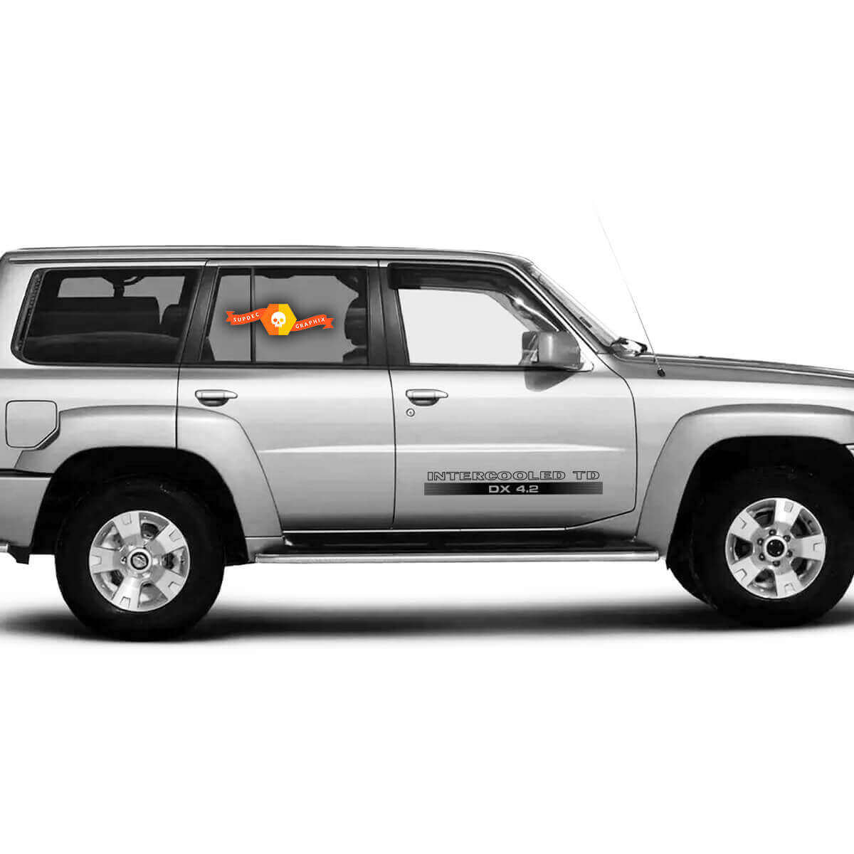 Juego de adhesivos laterales de vinilo Intercooled TD DX 4.2 para Nissan Patrol