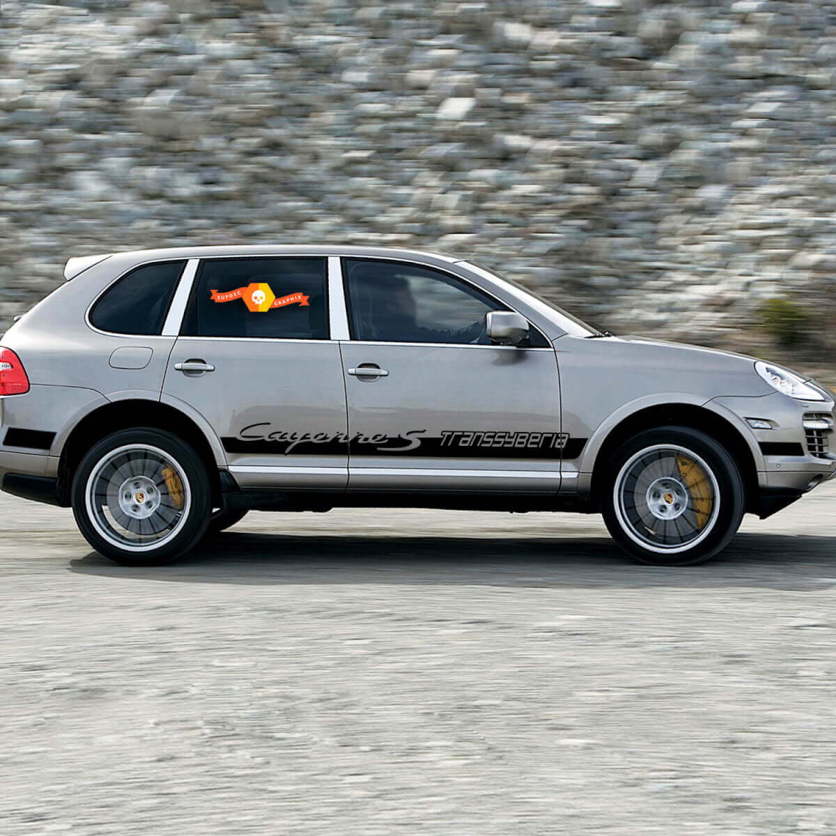 Nuevo kit de rayas laterales Transsyberian para Porsche Cayenne S Calcomanía Pegatina 1
