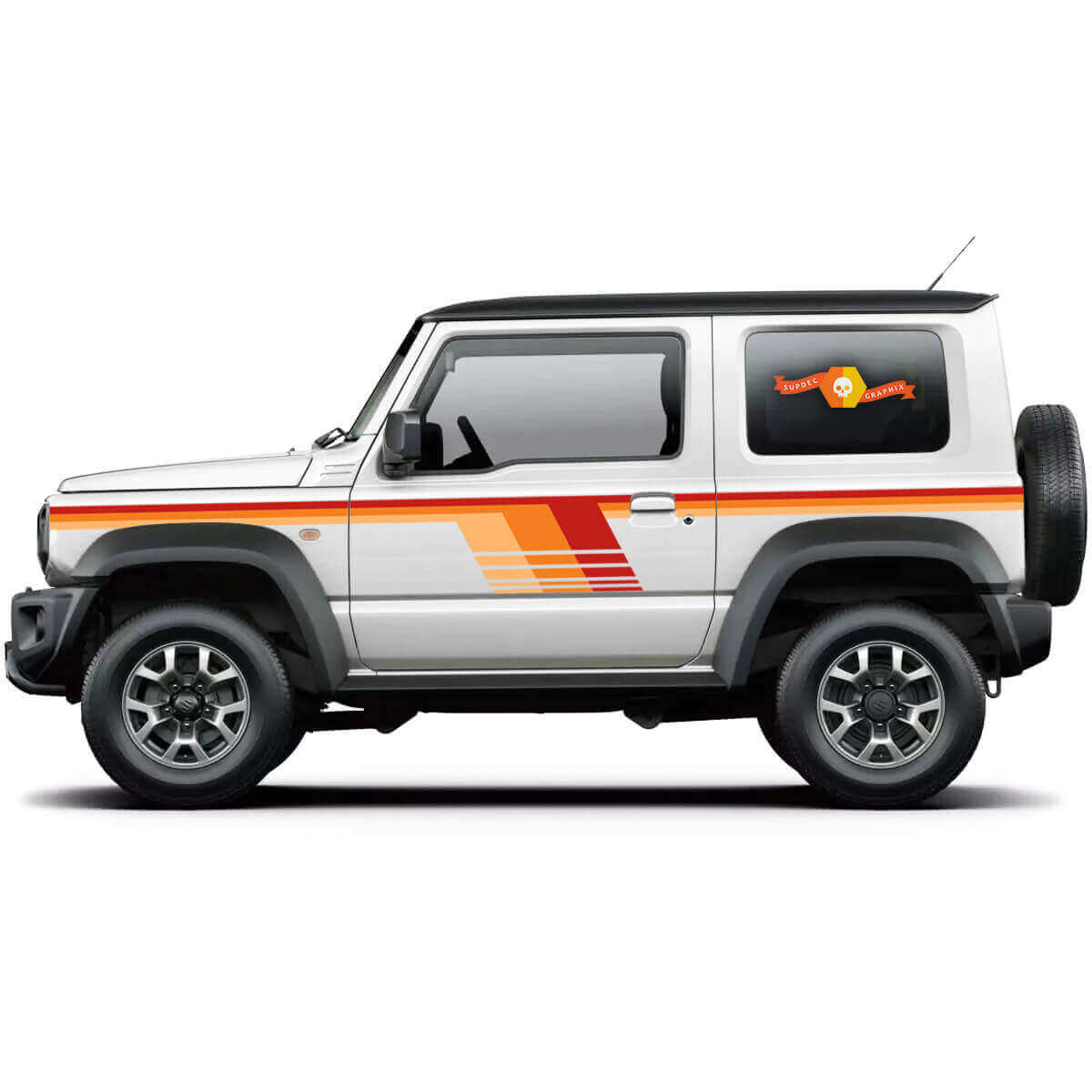 Kit de pegatinas de vinilo con franjas laterales de estilo retro para Suzuki Jimny