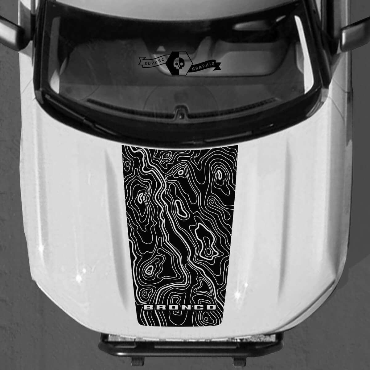 Calcomanías de mapas topográficos para SUV Ford Bronco Sport
