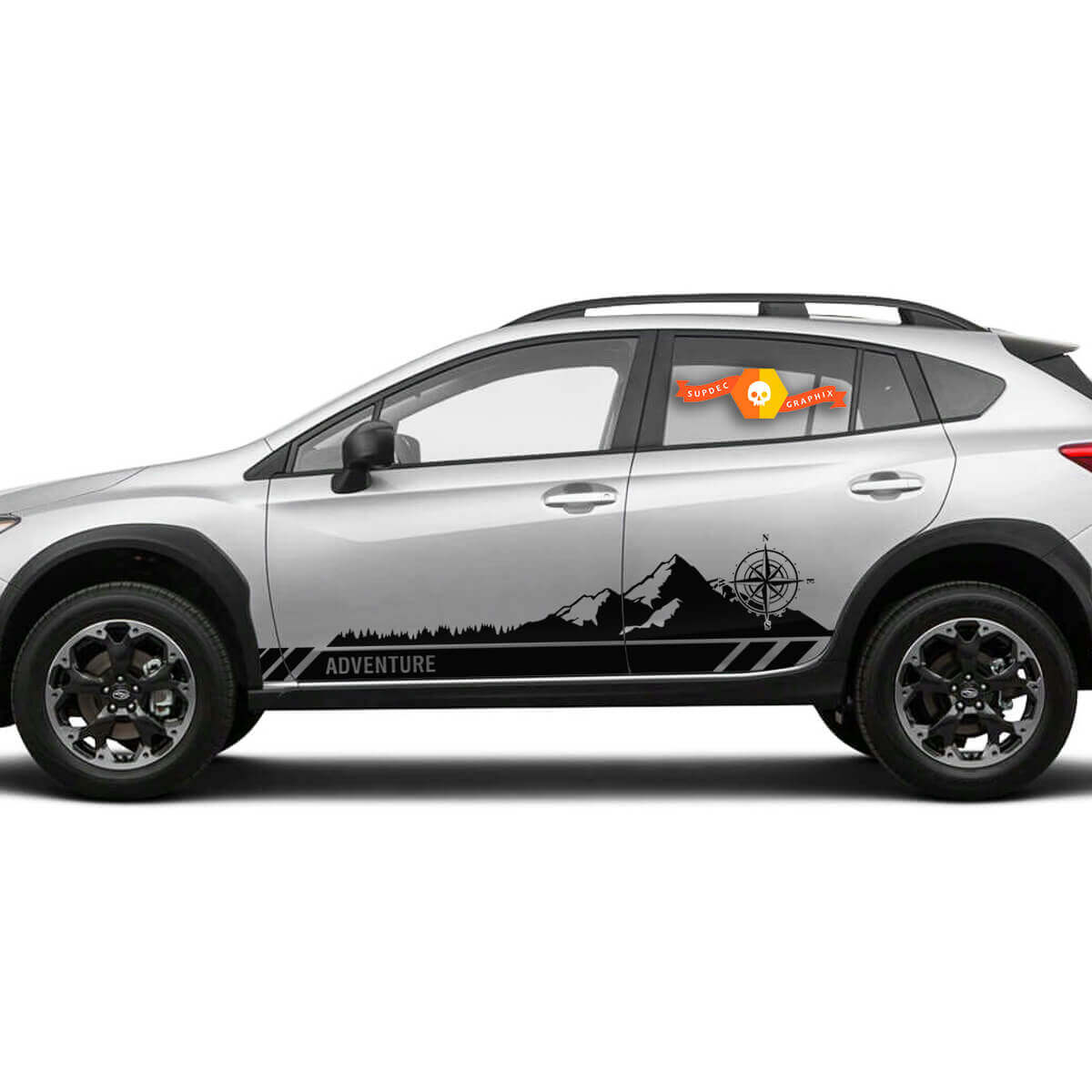Par de Calcomanías de Vinilo Compass Mountain Adventure para Subaru Crosstrek y Forester