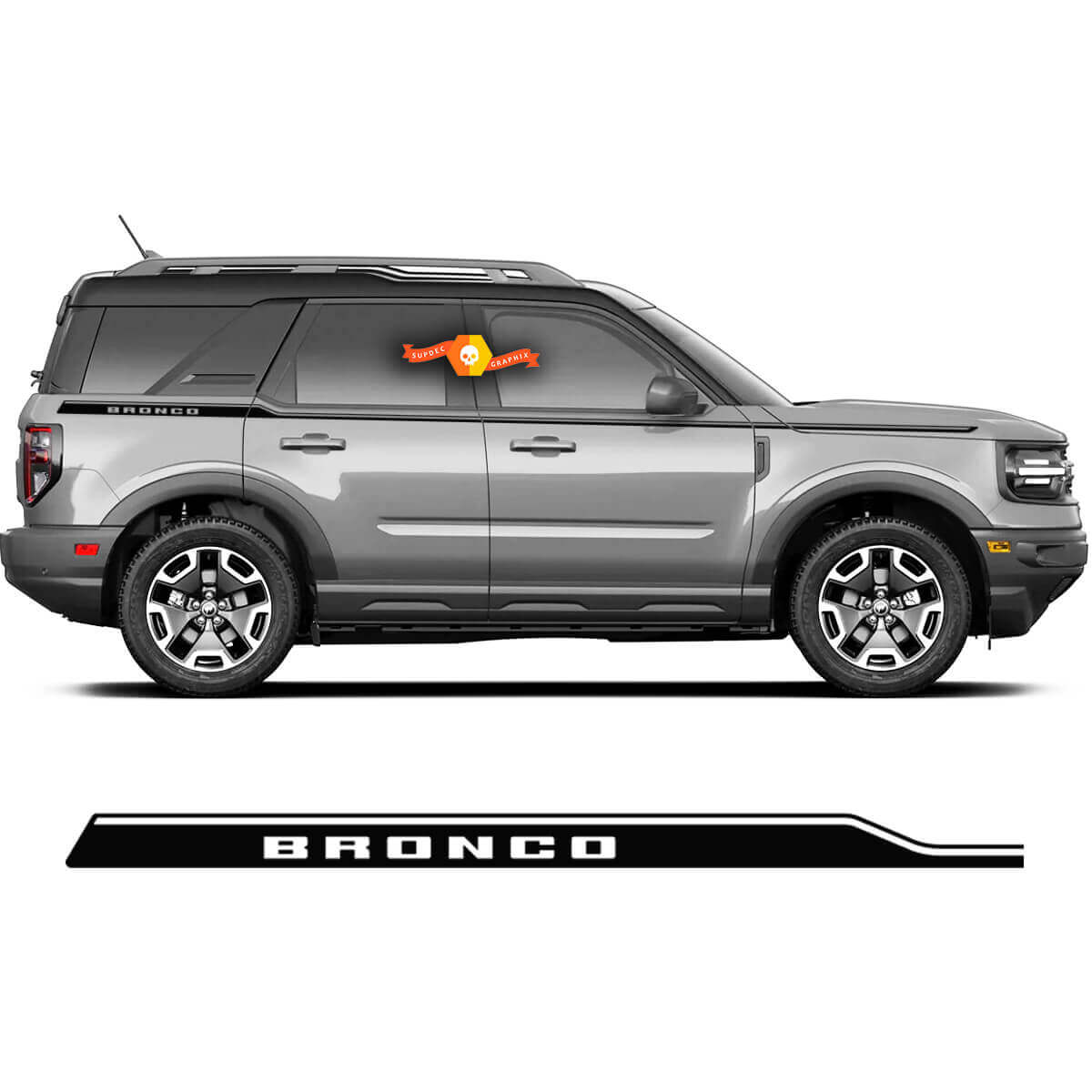 Kit de Calcomanías de Vinilo para Rayas Laterales con Letras para Musclecar Bronco 2021-2022