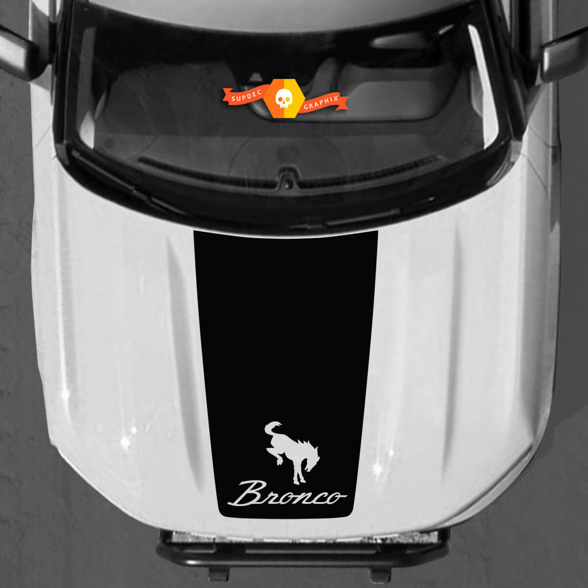 Ford Bronco 2021 2022 Logo Retro Hood Vinyl Decal Kit Sticker Gráfico
