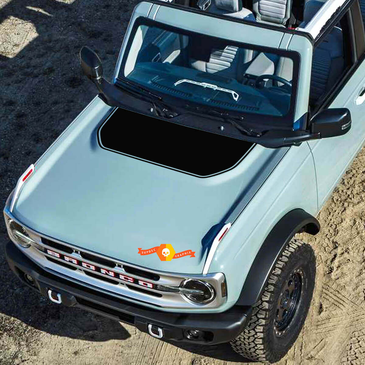 Nuevo Ford Bronco 2021 2022 Kit de calcomanías de vinilo para capó retro - Gráfico de pegatinas
