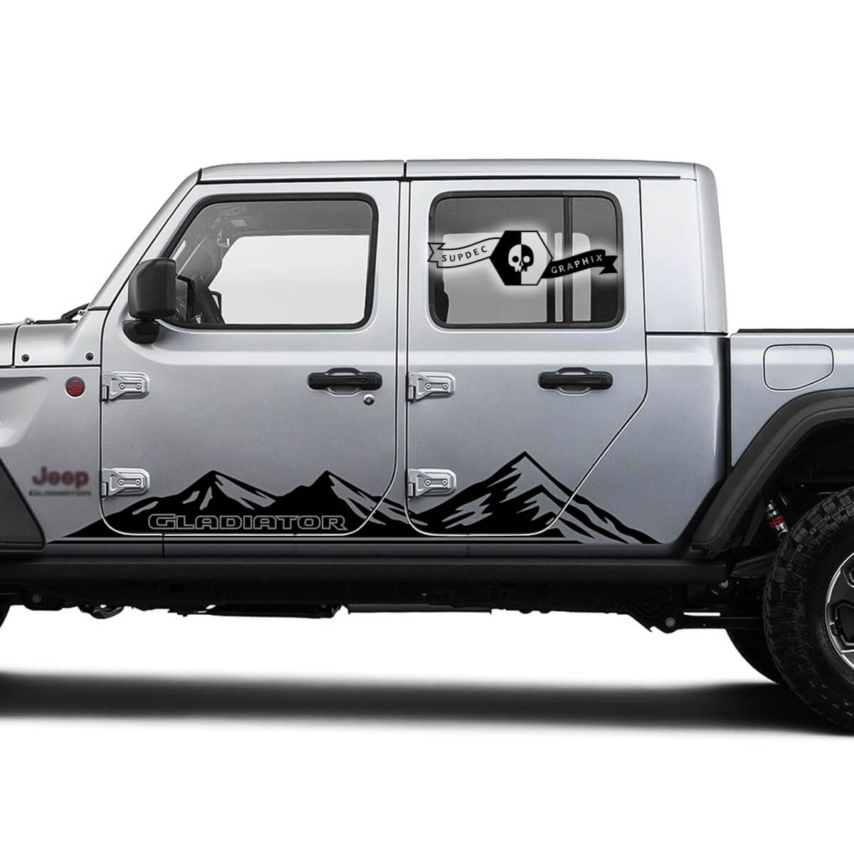 Combinar Jeep Gladiator Side Rocker Panel Racing Mountains Doors Vinyl Graphic Stripes