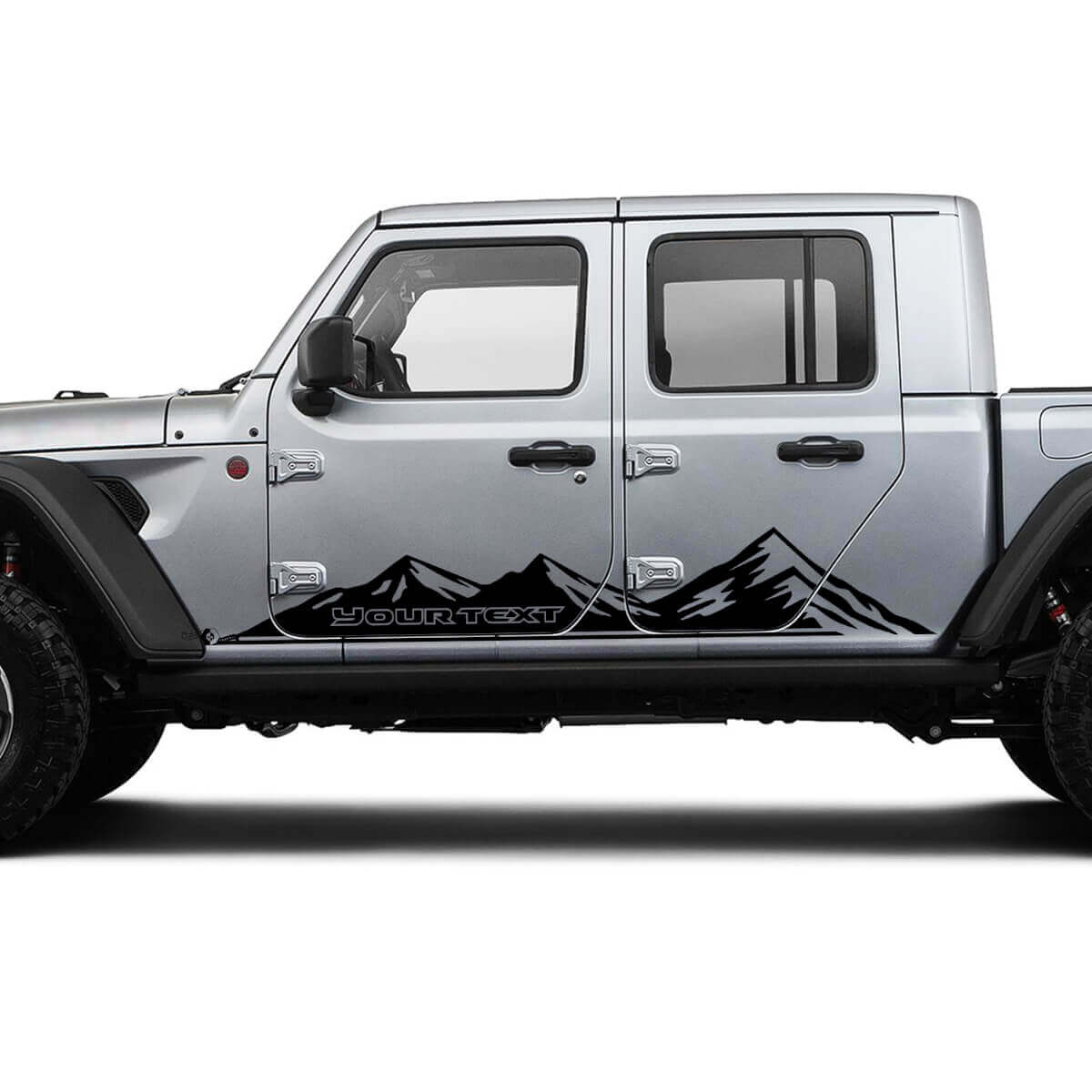 Par de Calcomanías de Vinilo para Paneles Laterales de Jeep Gladiator con Diseño de Montañas de Carreras
