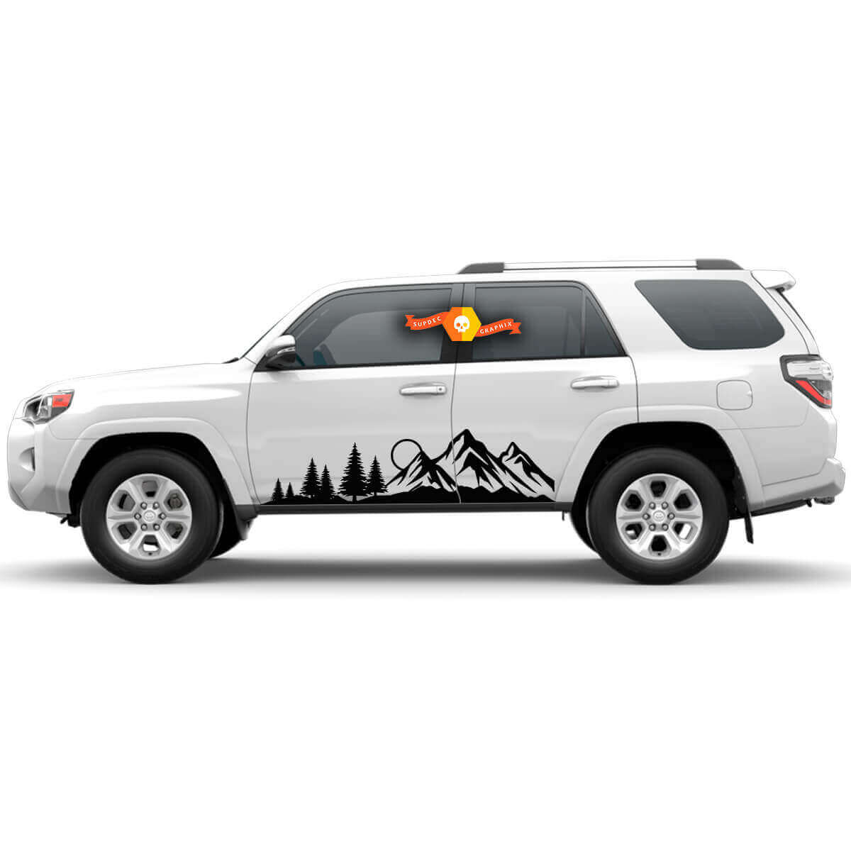 Kit de vinilos para la puerta lateral con motivos de montañas y bosque para Toyota 4Runner