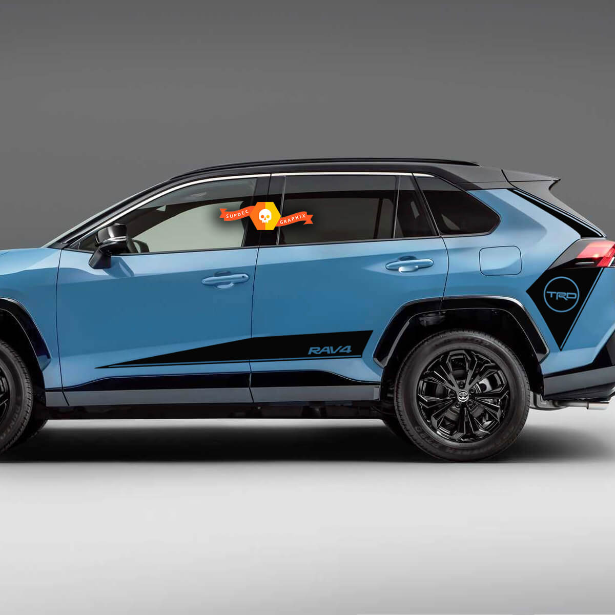 Dos puertas de hockey corporal lateral Panel de balancín Rocker Fender Decal Sticker se adapta a Toyota RAV4 2019 - 2022