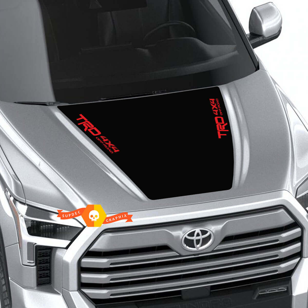 Nueva Toyota Tundra 2022 Capó TRD SR5 Off Road Envoltura Calcomanía Pegatina Gráficos SupDec Diseño 2 colores
