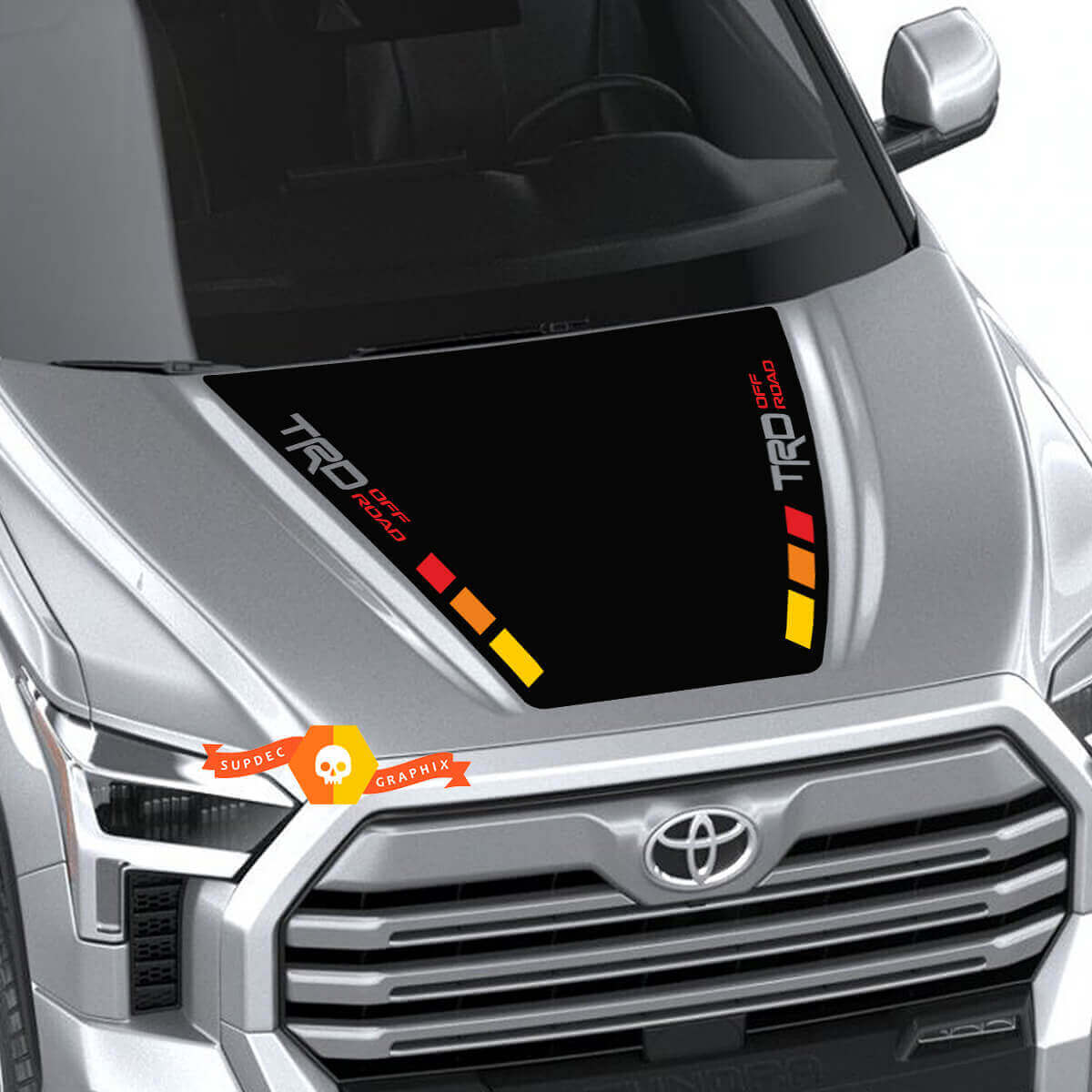 Calcomanía de vinilo con franjas vintage TRD Off Road para capó de Toyota Tundra 2022