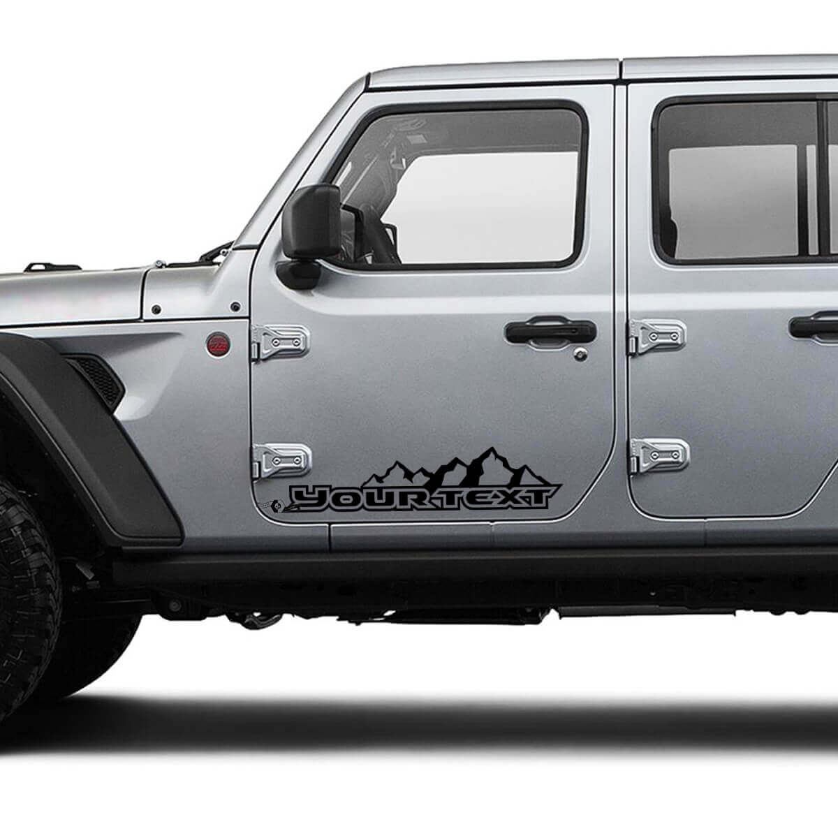Texto Personalizado Gráficos de Vinilo de Puerta Montañas Calcomanía Adhesiva para Jeep Gladiator